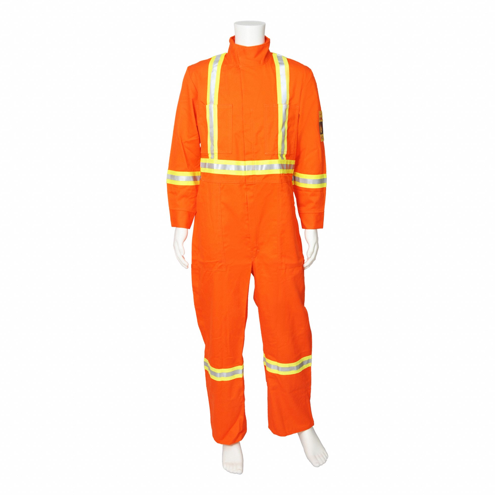 STRIPED COVERALL,MALE,7 OZ,ORANGE,M