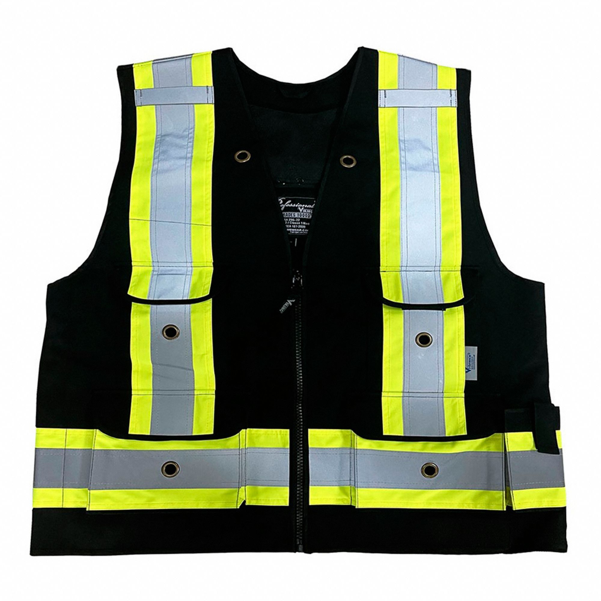 HIGH-VISIBILITY VEST,BLACK,SZ 4XL