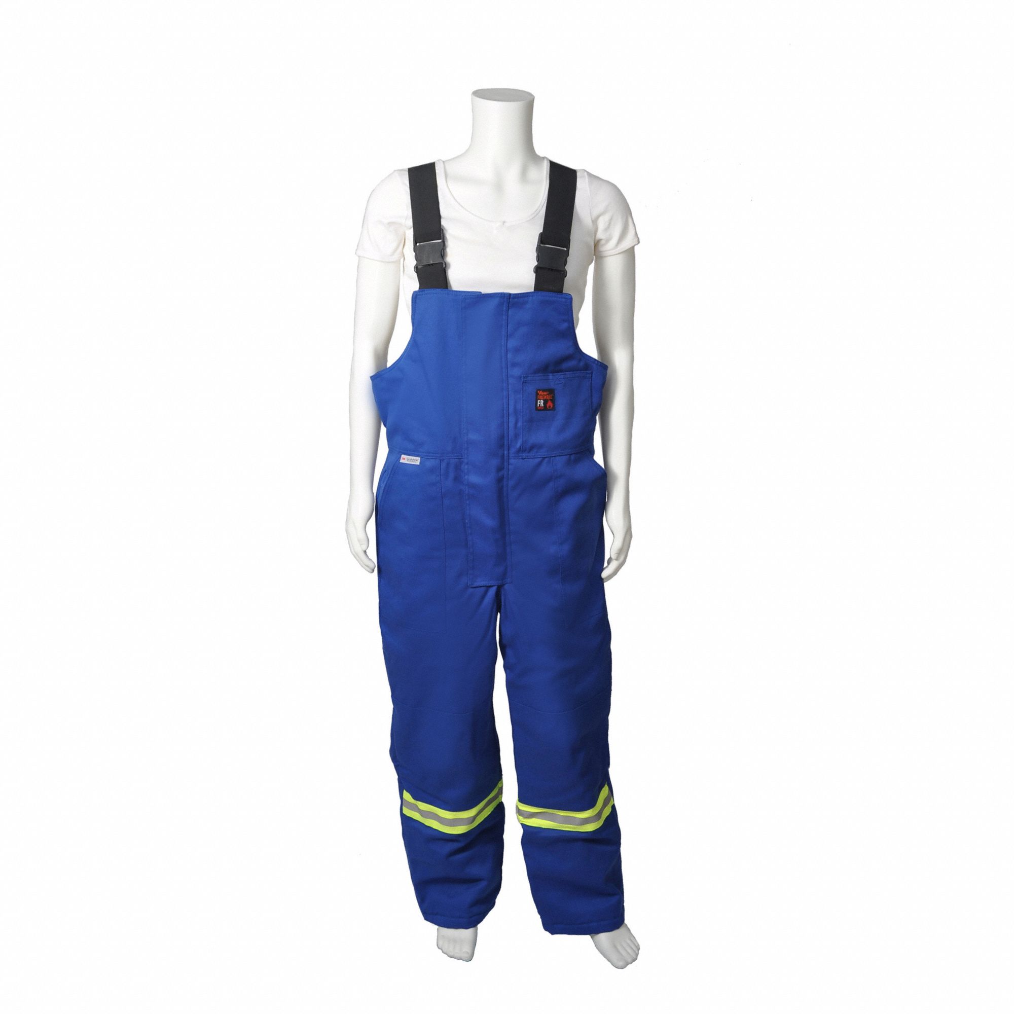 INSULATED OVERALLS, HRC 3, 9 OZ, ROYAL BLUE, 32 1/2-82 1/2 IN INSEAM/40 IN WAIST, COTTON/NYLON