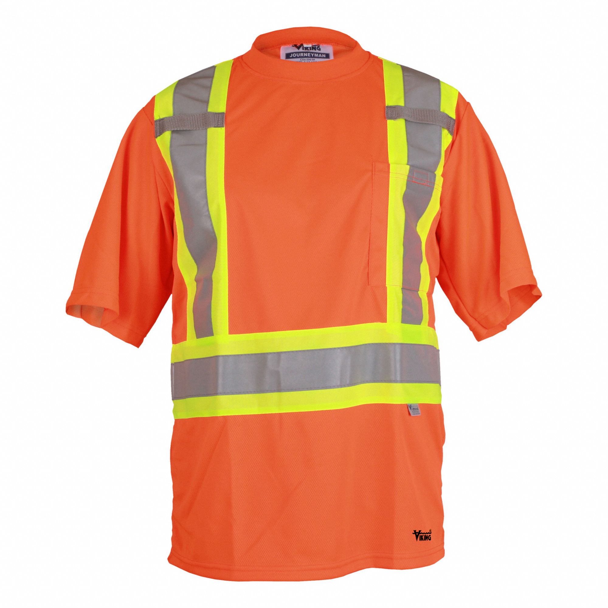 HI-VIS SHIRT, 1 PKT, CSA CLASS 2/3 LEVEL 2, GREEN, SZ XL, 17-43 IN NECK, 47-119 1/2 IN CHEST, PL