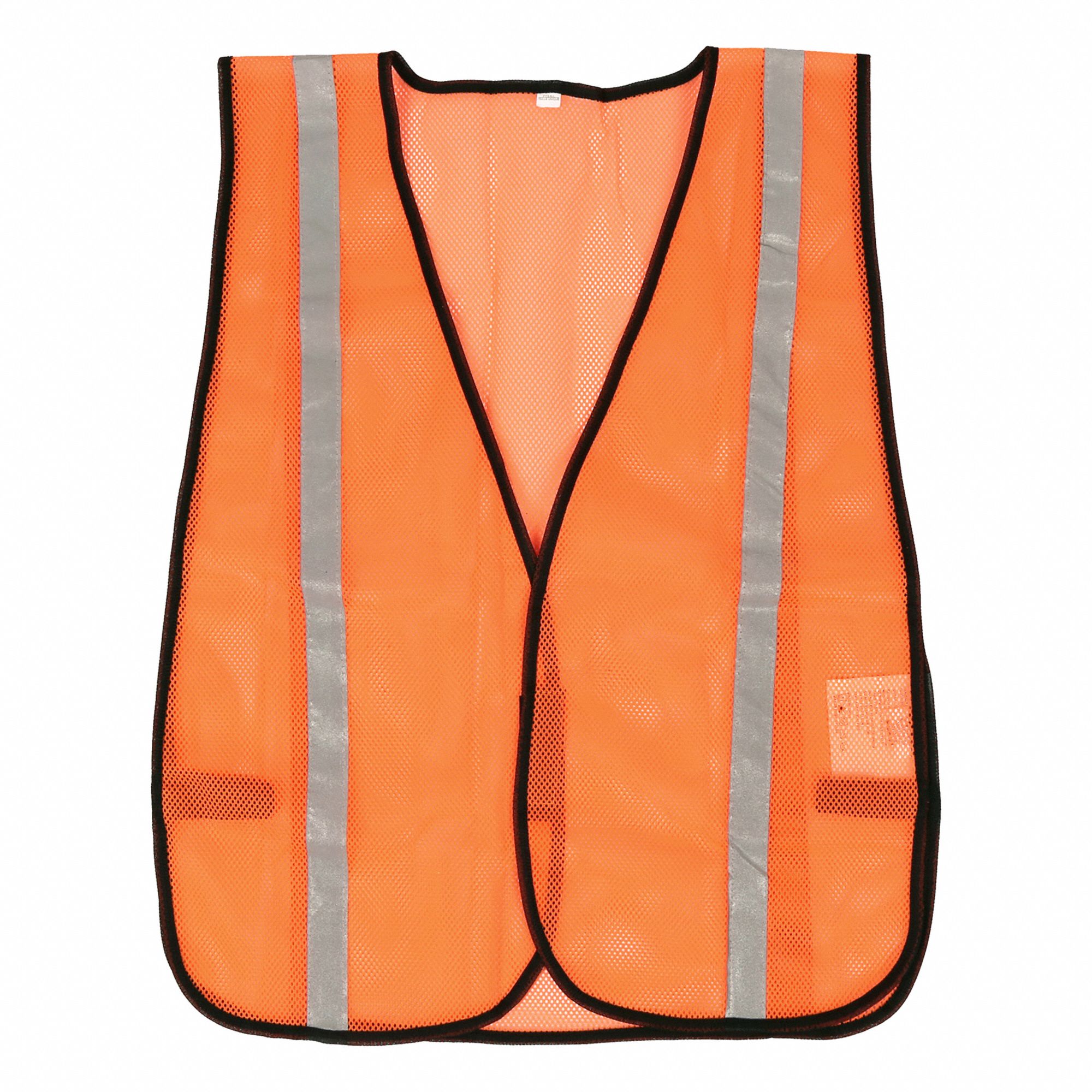 UNISEX HI-VIS VEST, UNIVERSAL, 24 IN L, ORANGE/RED, POLYESTER MESH