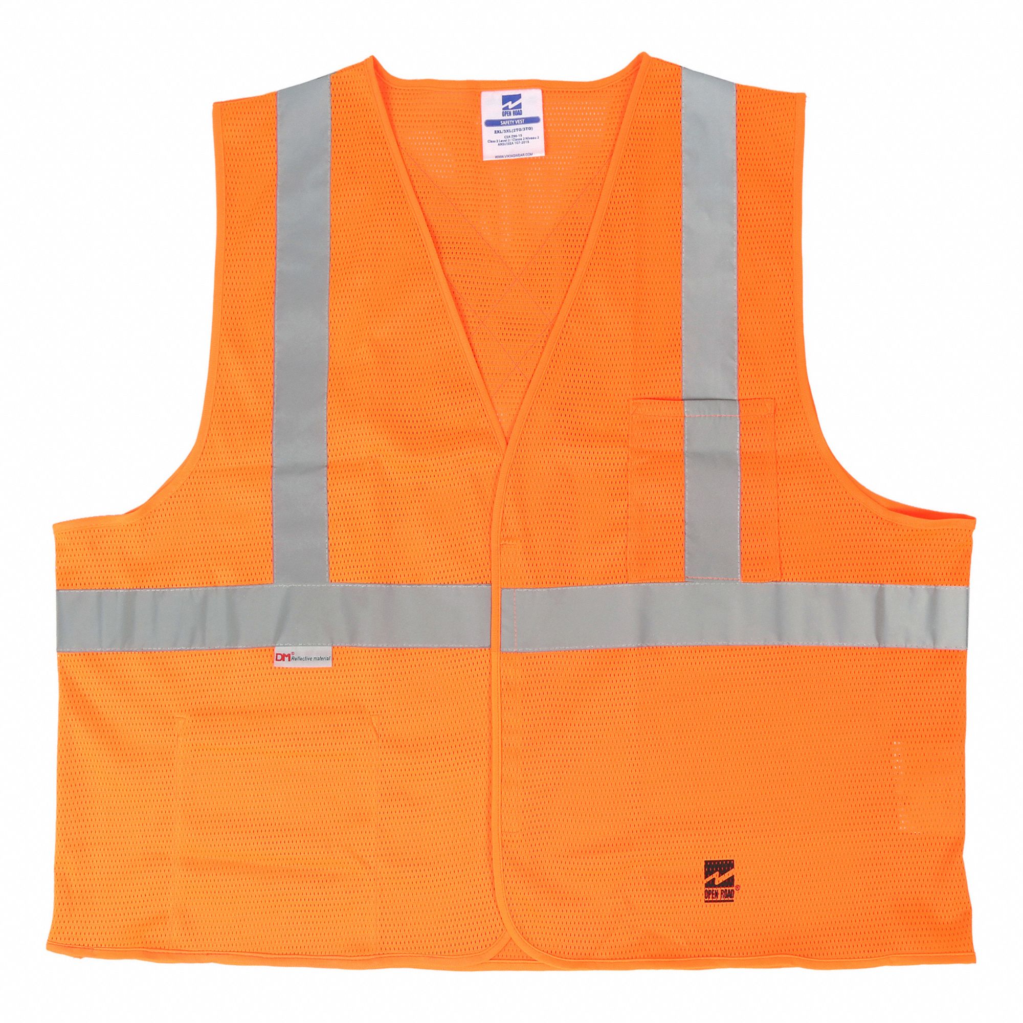 VESTE HAUTE VISIBILITÉ UNISEXE, 4TG/5TG, 58 - 62/48PO POITRINE, 26 1/2 POL, ARGENT, POLYESTER