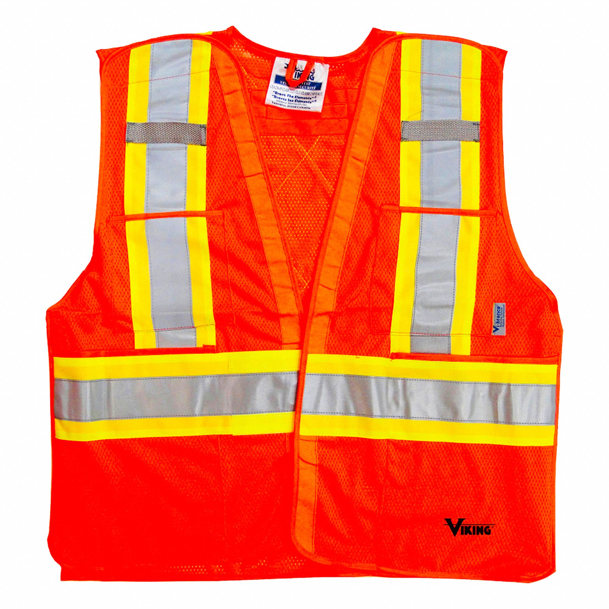 SAFETY VEST,ORANGE,4XL/5XL SZ,POLYESTER