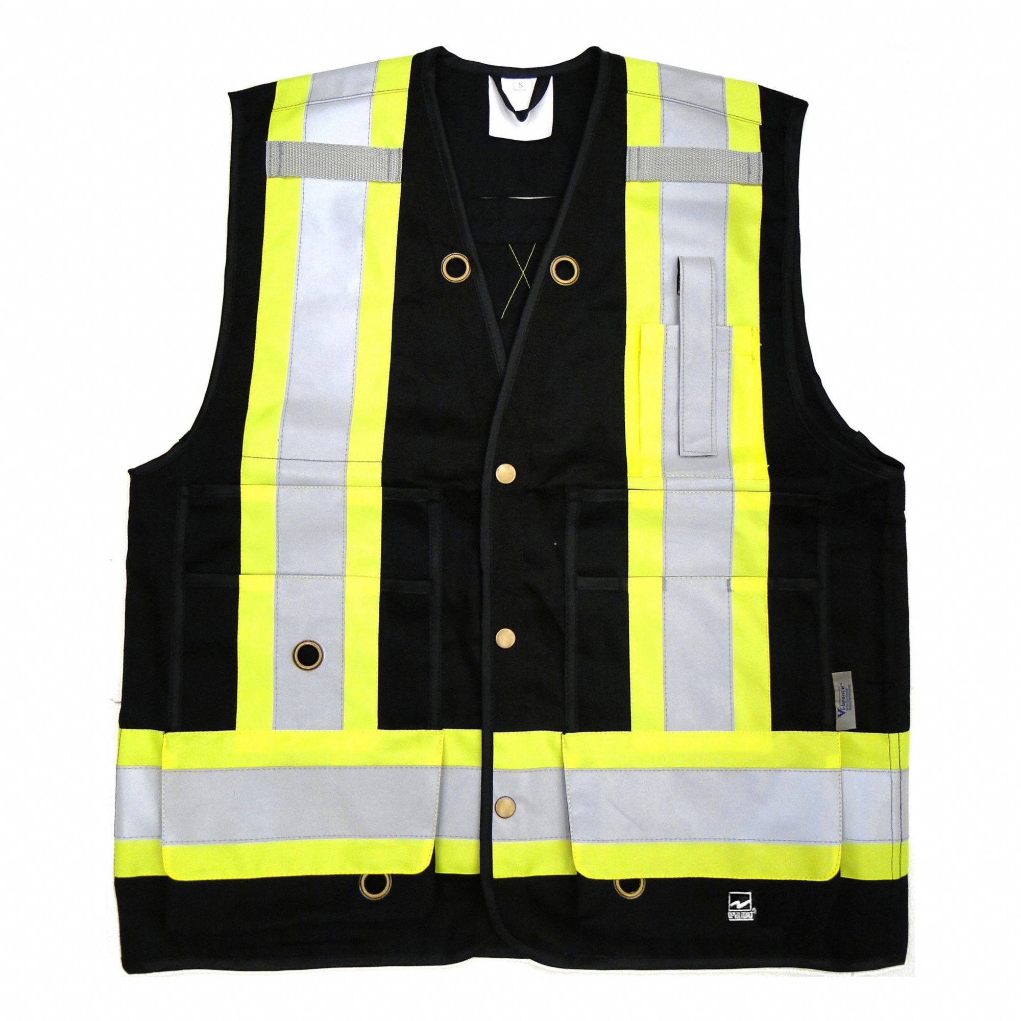 VESTE HAUTE VISIBILITÉ UNISEXE, P, 34 - 37PO POITRINE, 26 POL, NOIR, POLYESTER