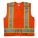 UNISEX HI-VIS VEST, M, 36 - 40 IN CHEST, 26 IN L, ORANGE/RED, POLYESTER