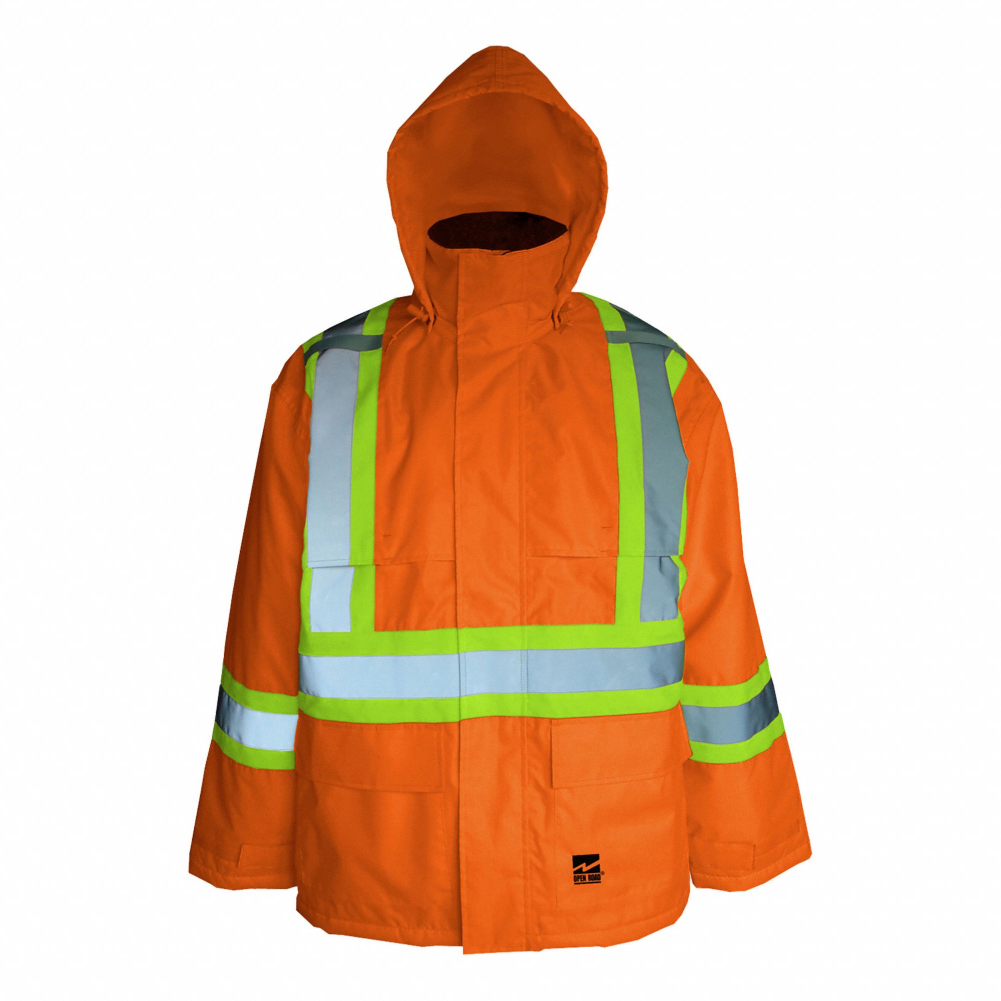 MEN'S RAIN JACKET,CSA,INSULATED/HI-VIS,SZ XL/CHEST 47 TO 119.5 IN,ORNG,150 DENIER POLYESTER/PU