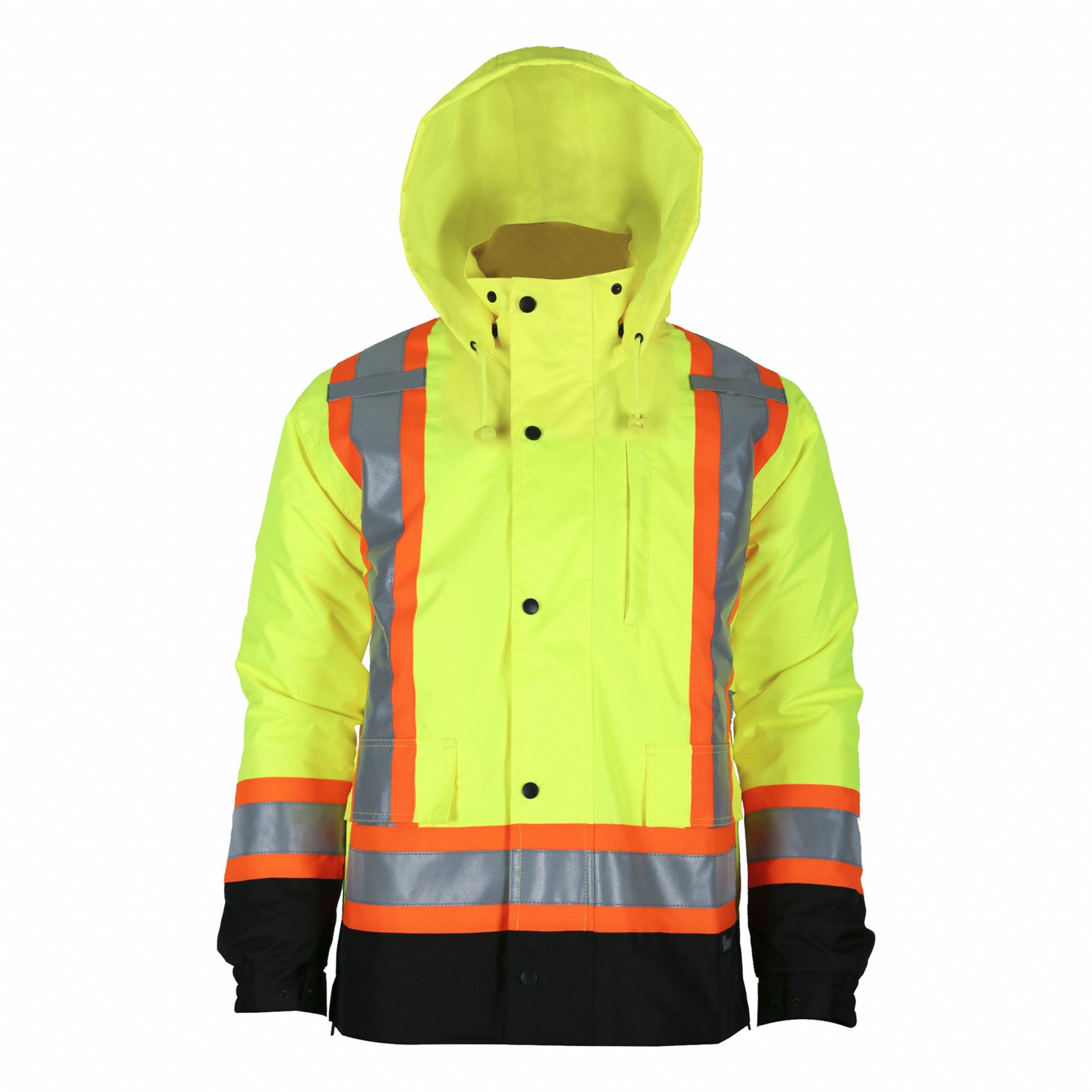 MEN'S 6328 SAFETY JACKET, 4XL, GRN, POLY/PUR, VI-BRANCE REFLECTIVE, ZIPPER/STORM FLAP, HI-VIS