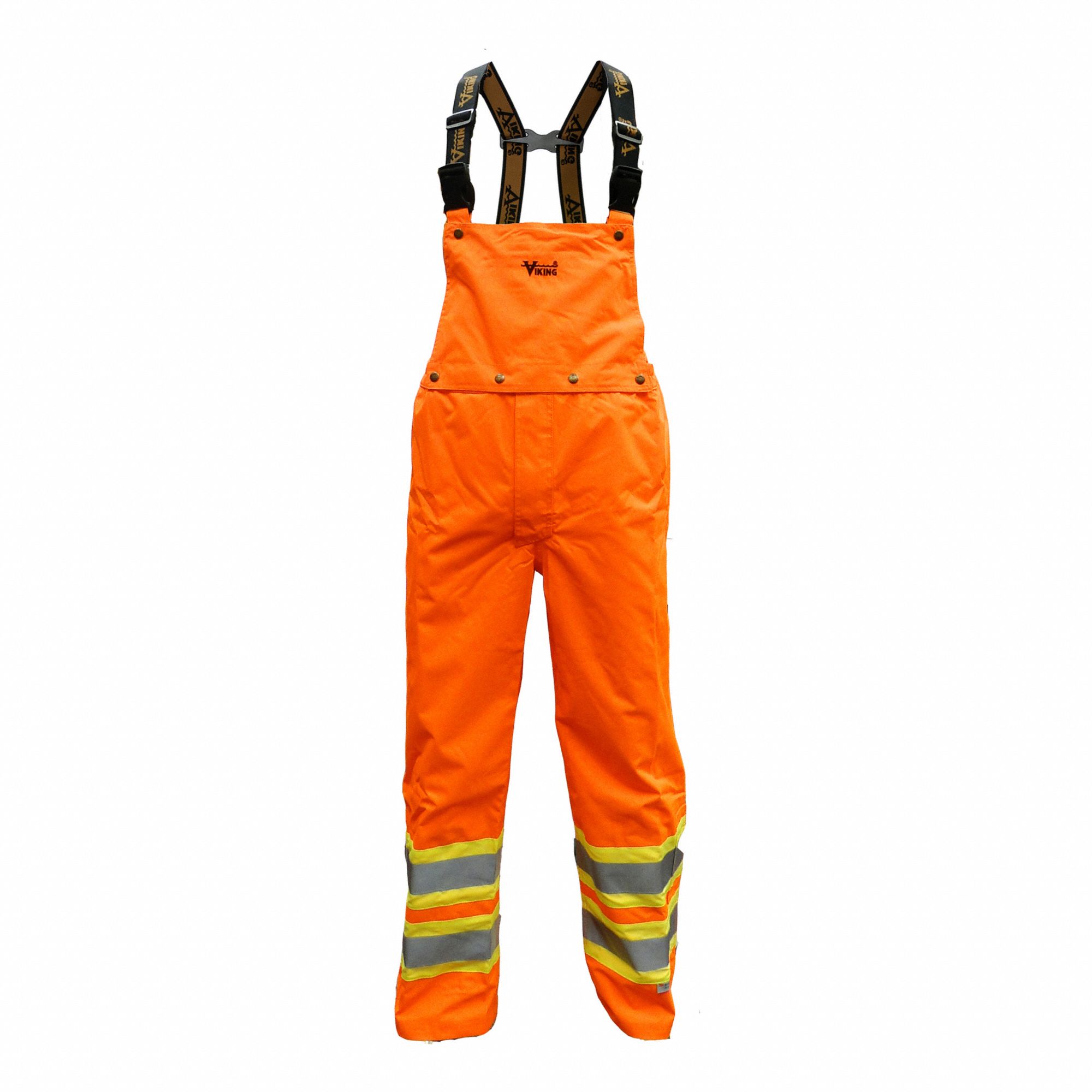 JOURNEYMAN BIB PANT, ORANGE, L, POLY/PVC, 300D, HI-VIS, RESISTS: ABRASION/PUNCTURE