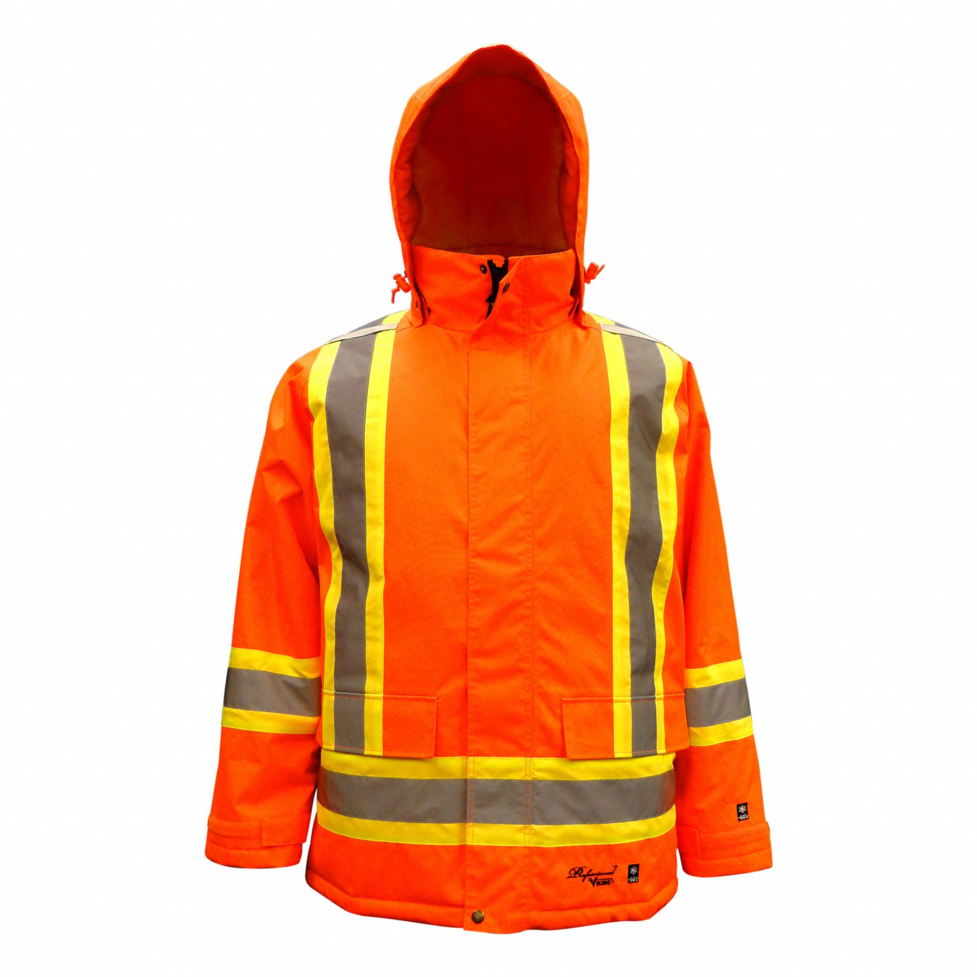 MEN'S HOODED JACKET, 4XL, ORANGE, POLYESTER/POLYURETHANE