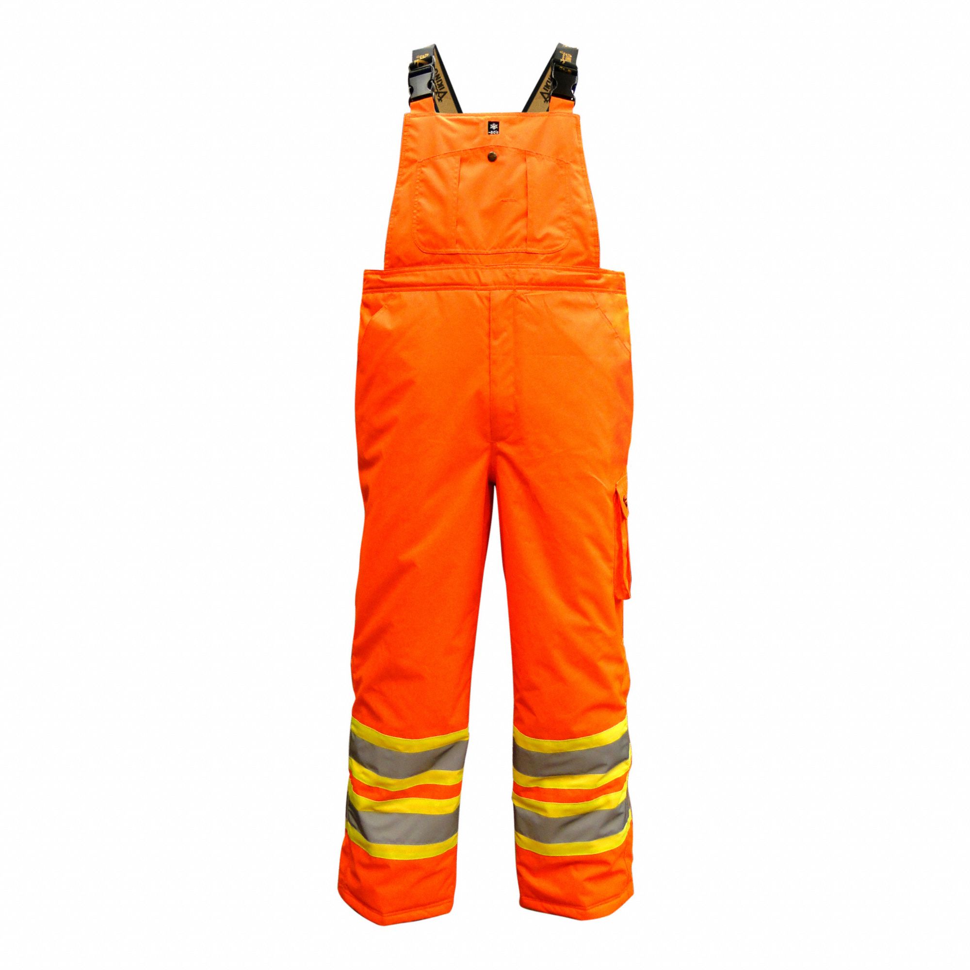 HIGH-VISIBILITY PANTS, MEN'S, ORANGE, WAIST 42-44 IN/INSEAM 33 IN, POLYESTER/PU