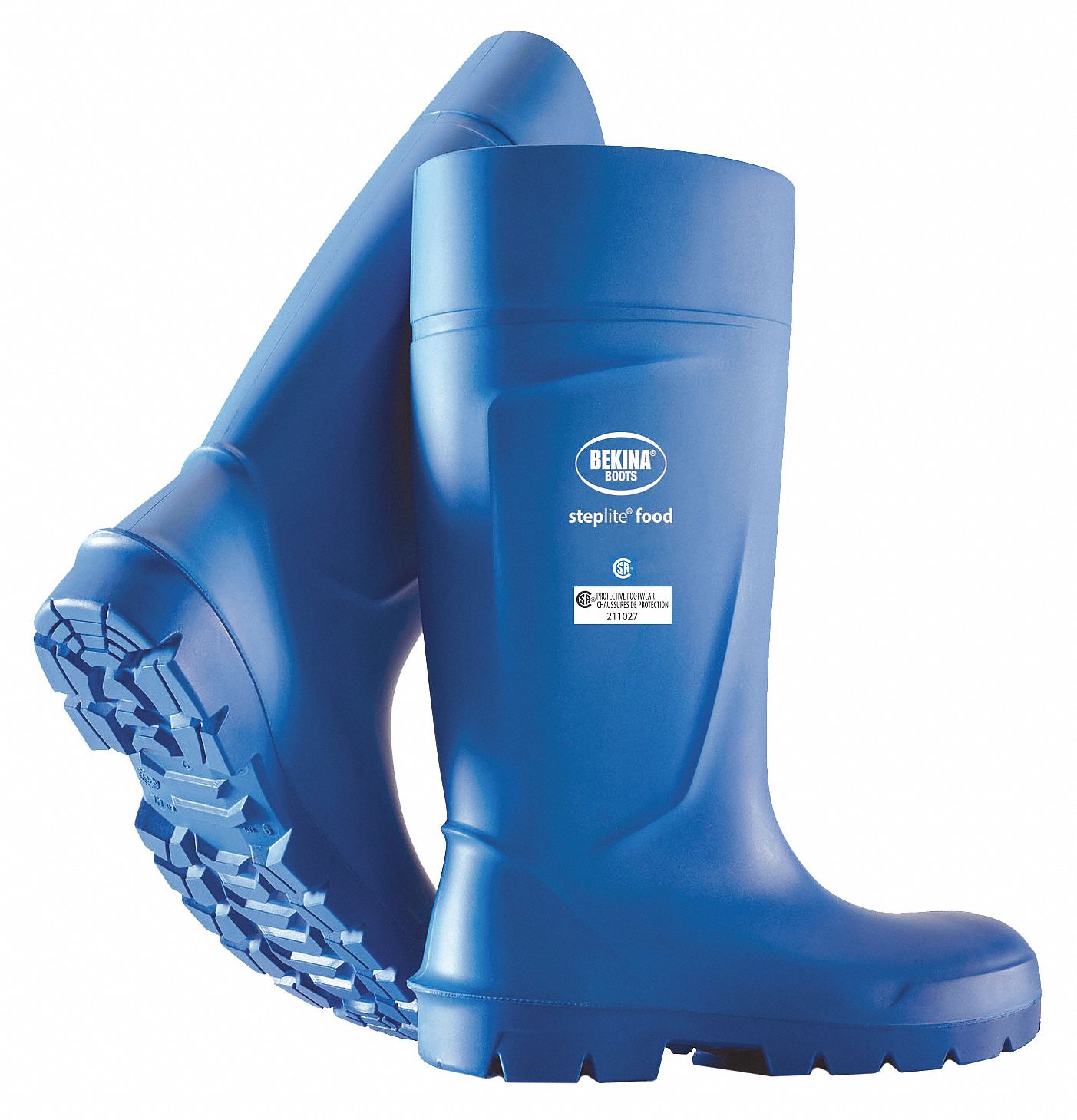 BEKINA STEPLITE FOOD SAFETY PU BOOTS 5 UNISEX BLUE 15 IN STEEL SHANK Food Processing Boots ALMP230BB5 P230BB 5 Grainger Canada