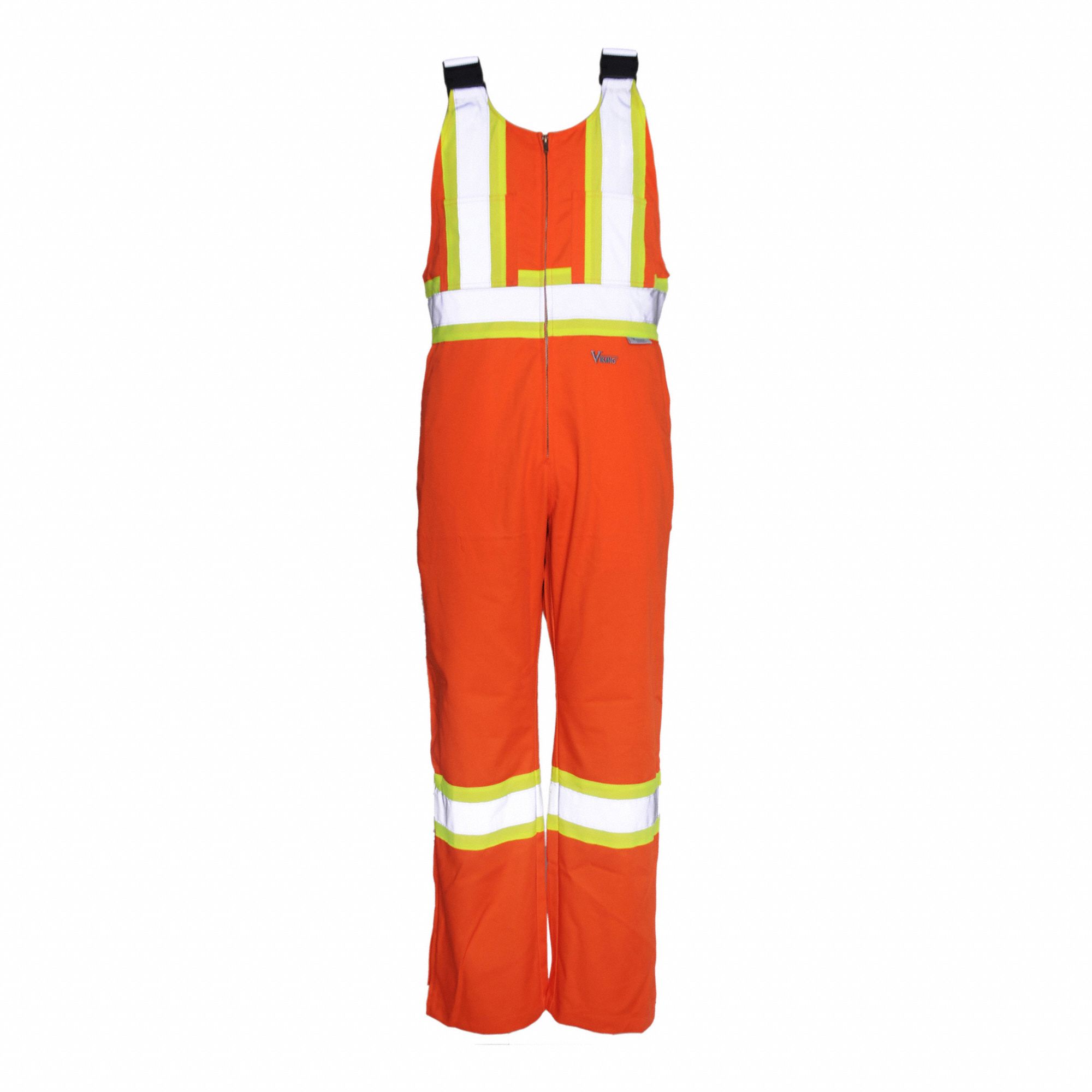 SAFETY OVERALL, 6 POCKET, ZIPPER,MEN'S, 4XL, 34 IN INSEAM, ORANGE, POLYESTER/COTTON