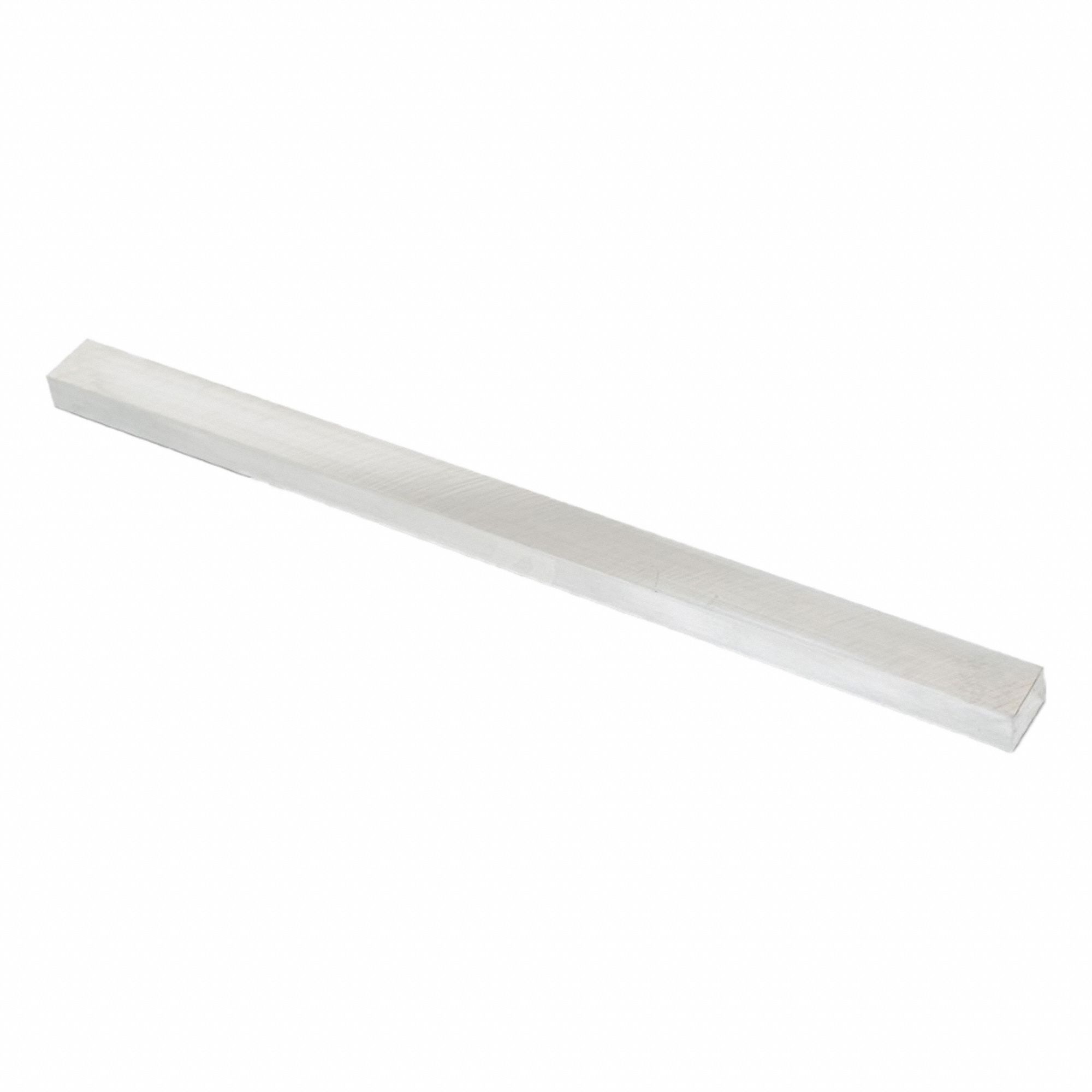 Aluminum Precision Blank: 6061, 0.5 in Thick, 1/2 in x 12 in (W x L), ±0.002 in, +0.063 in/0 in