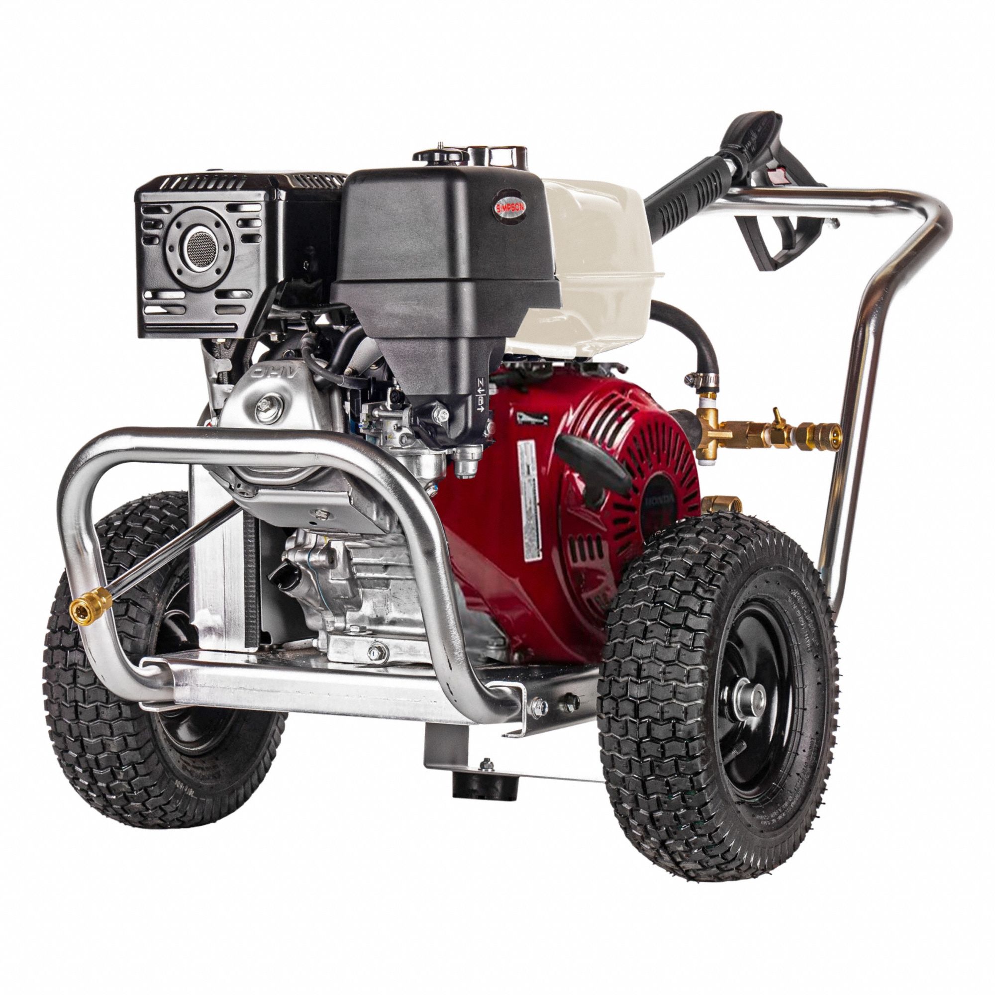 Gas-Powered Pressure Washer: Heavy Duty, Cart, 4, 200 psi, 4 gpm, 389 cc Engine Displacement