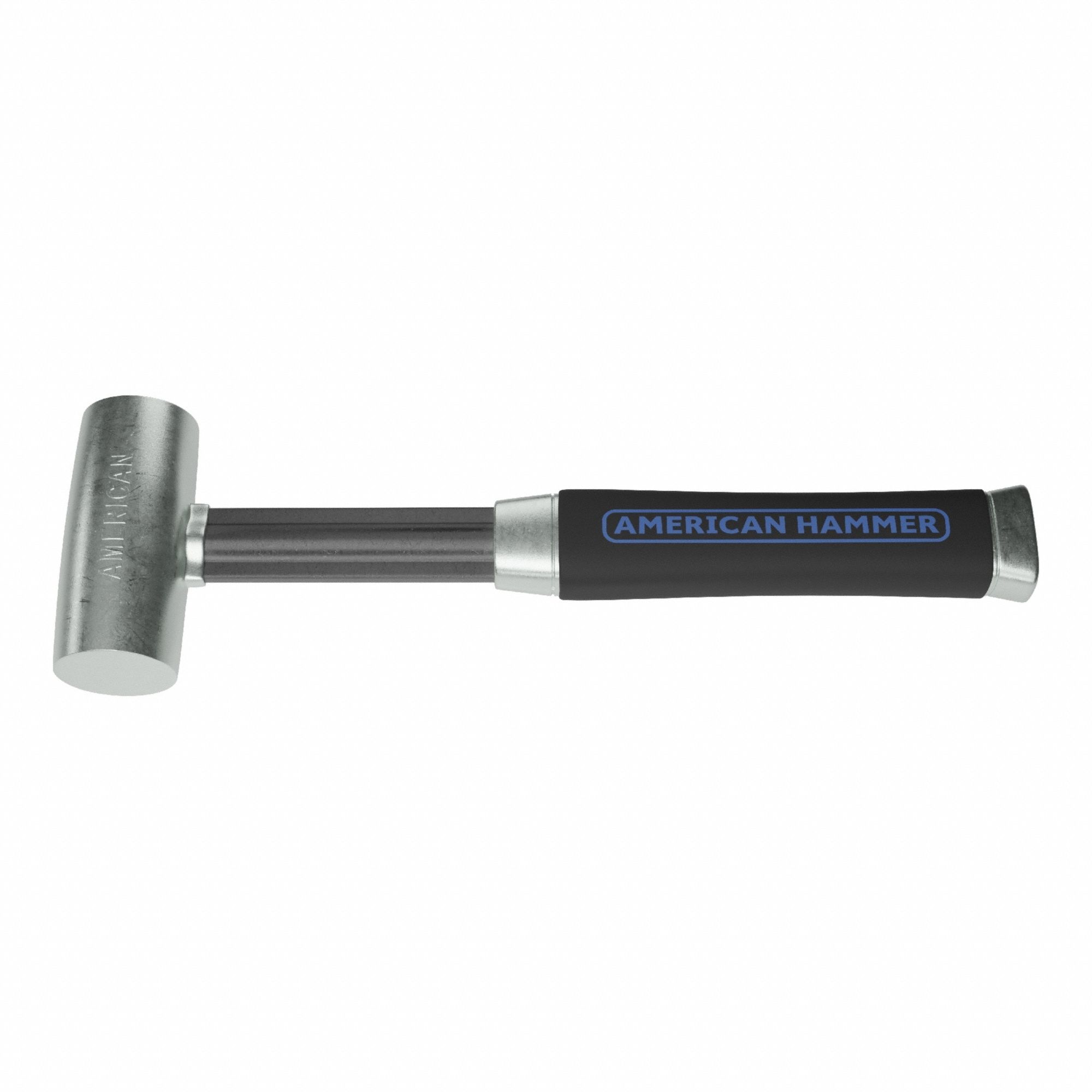Mallet: Aluminum/Rubber Handle, 3 lb Head Wt, 1 1/2 in Dia, 3 3/4 in Head Lg, 12 in Overall Lg