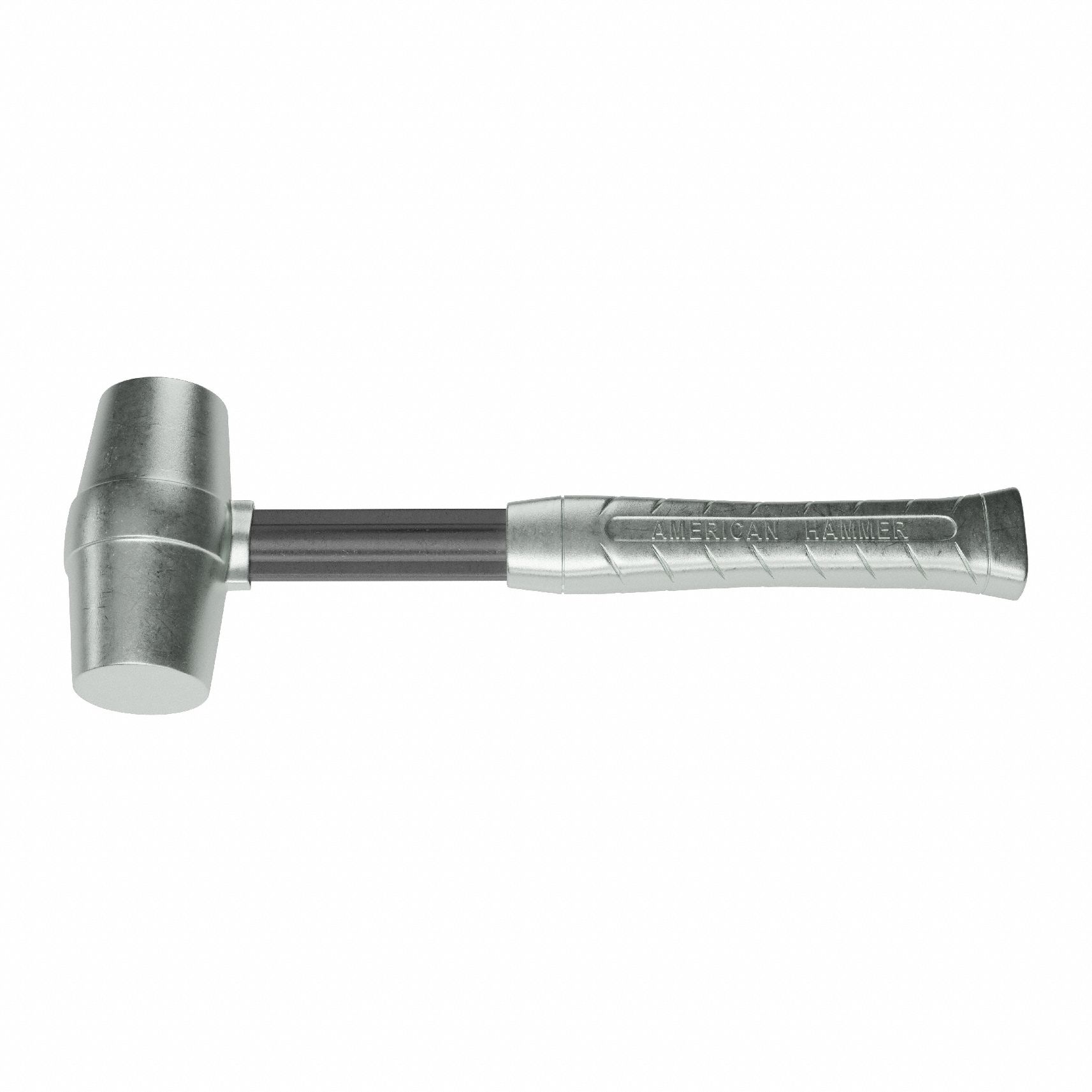 Mallet: Steel Handle, 2 lb Head Wt, 1 3/4 in Dia, 4 in Head Lg, 14 in Overall Lg