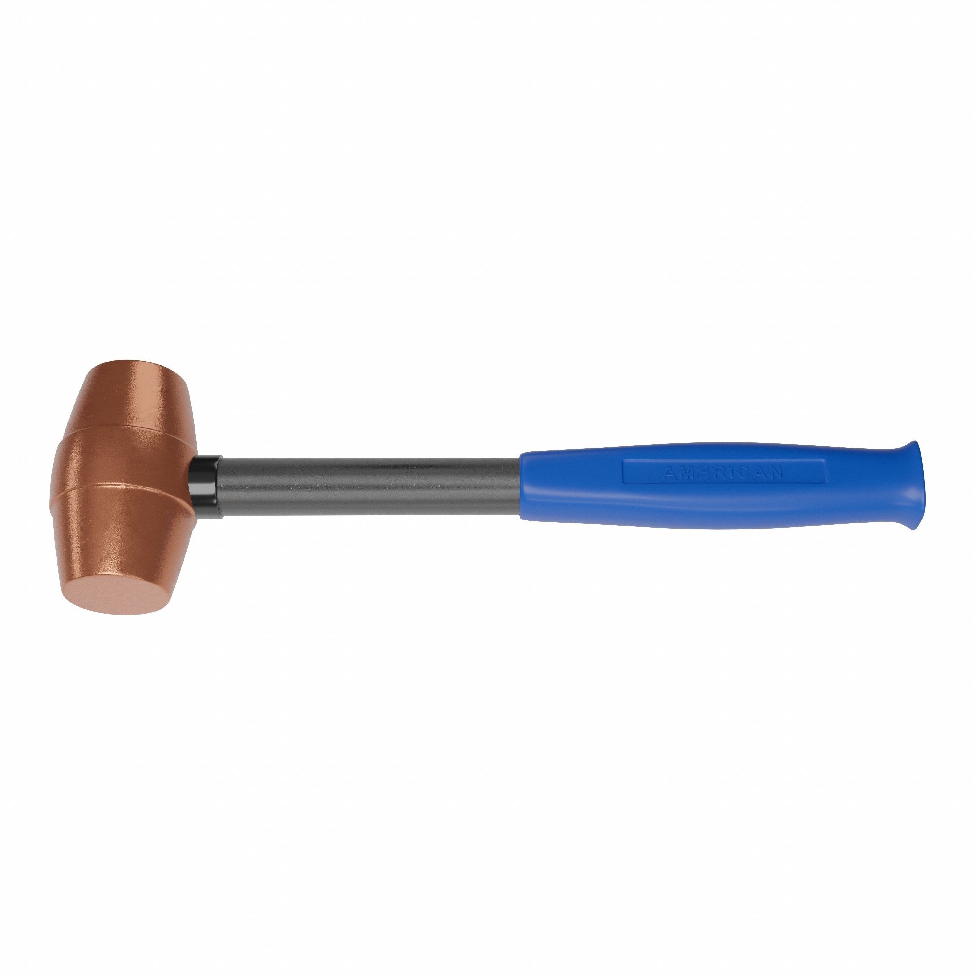 Mallet: Steel Handle, 3 lb Head Wt, 1 3/4 in Dia, 4 in Head Lg, 14 in Overall Lg
