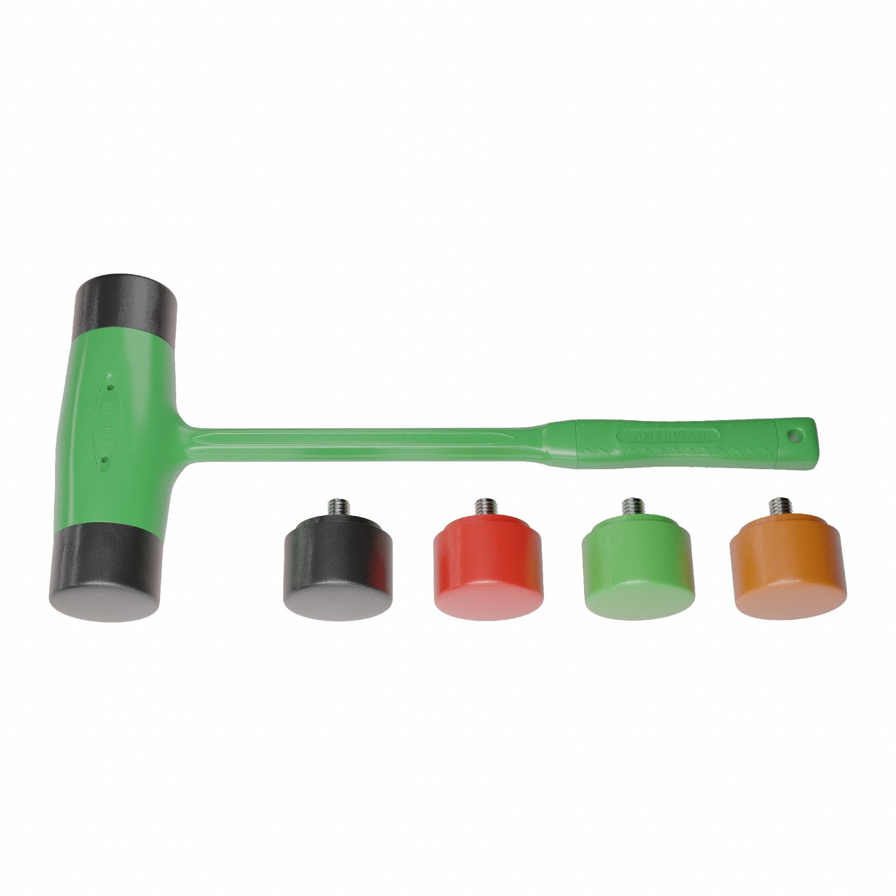 Mallet: Thermoplastic Polyurethane Handle, 3 lb Head Wt, 2 in Dia, 6 1/4 in Head Lg