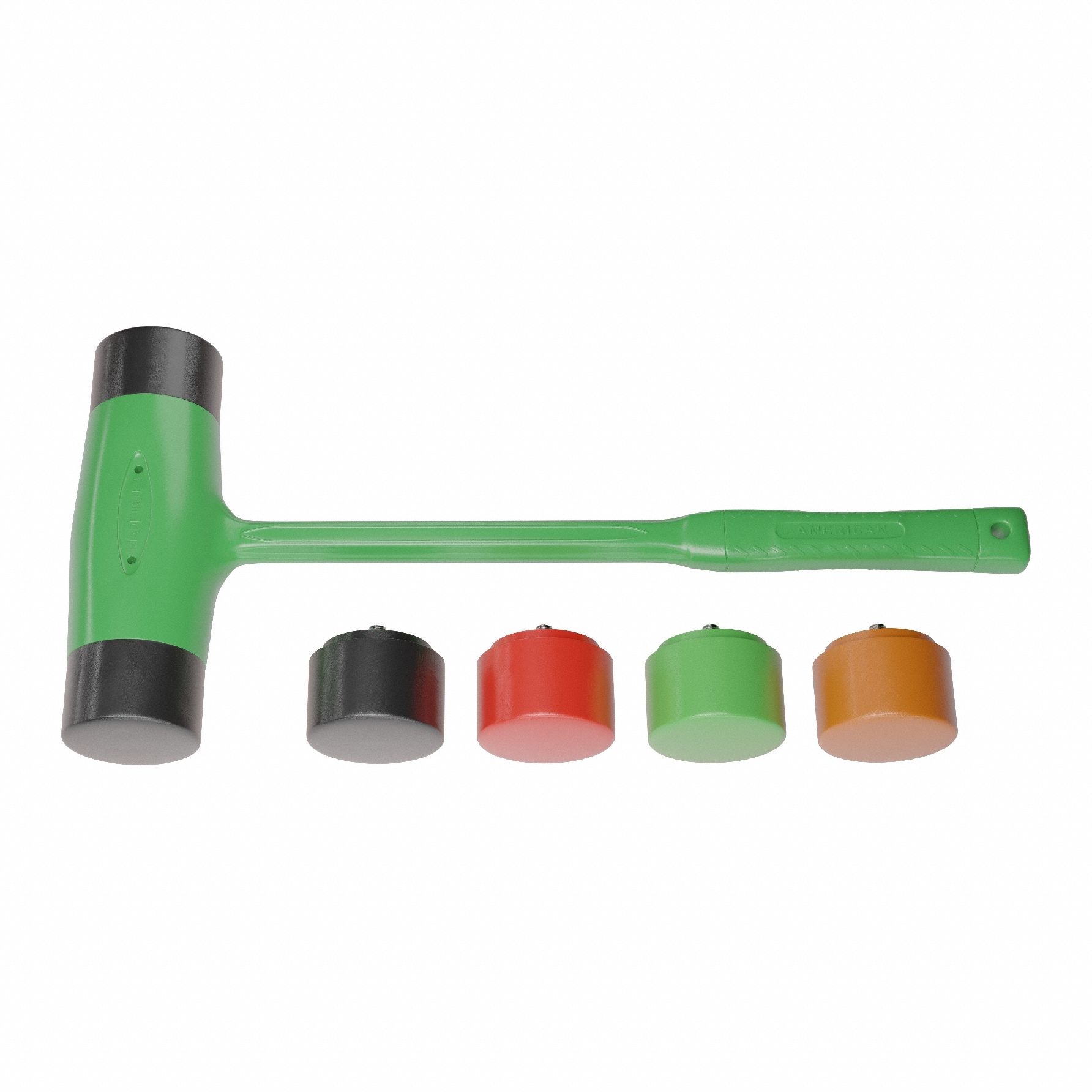 Mallet: Thermoplastic Polyurethane Handle, 3 lb Head Wt, 2 in Dia, 6 1/4 in Head Lg