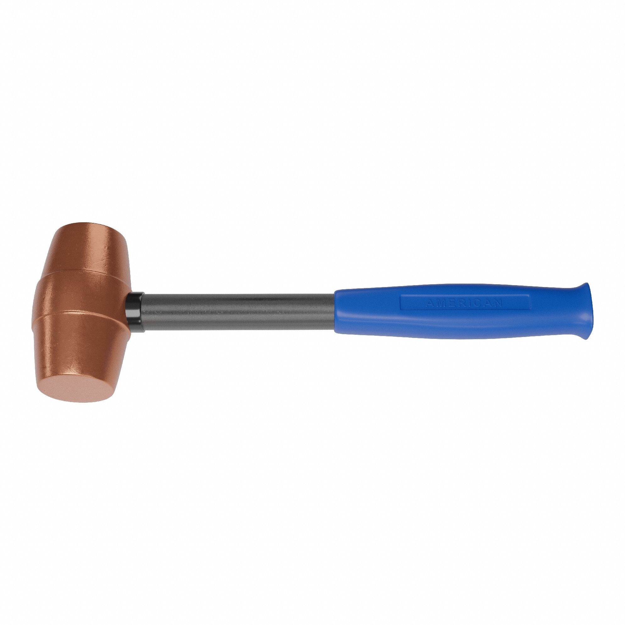 Mallet: Steel Handle, 4 lb Head Wt, 2 in Dia, 4 1/4 in Head Lg, 14 in Overall Lg