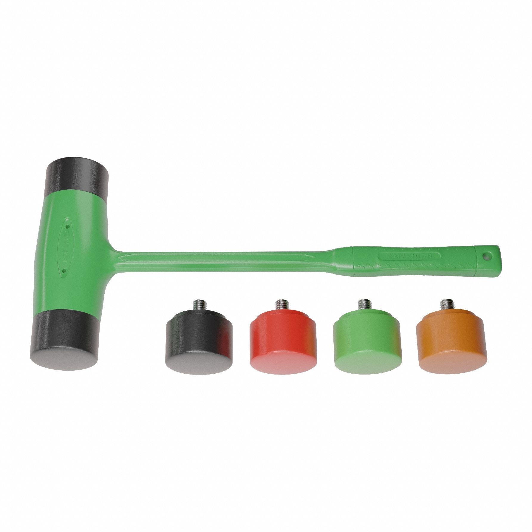 Mallet: Thermoplastic Polyurethane Handle, 4 lb Head Wt, 2 in Dia, 6 1/4 in Head Lg