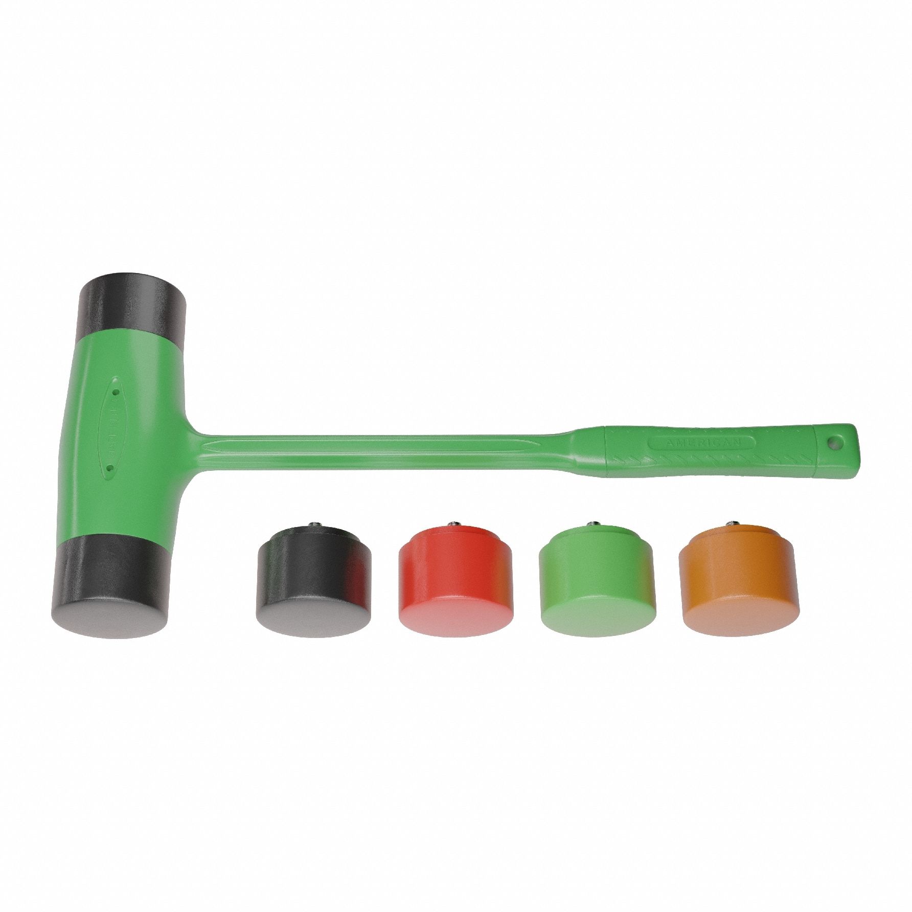 Mallet: Thermoplastic Polyurethane Handle, 4 lb Head Wt, 2 in Dia, 6 1/4 in Head Lg