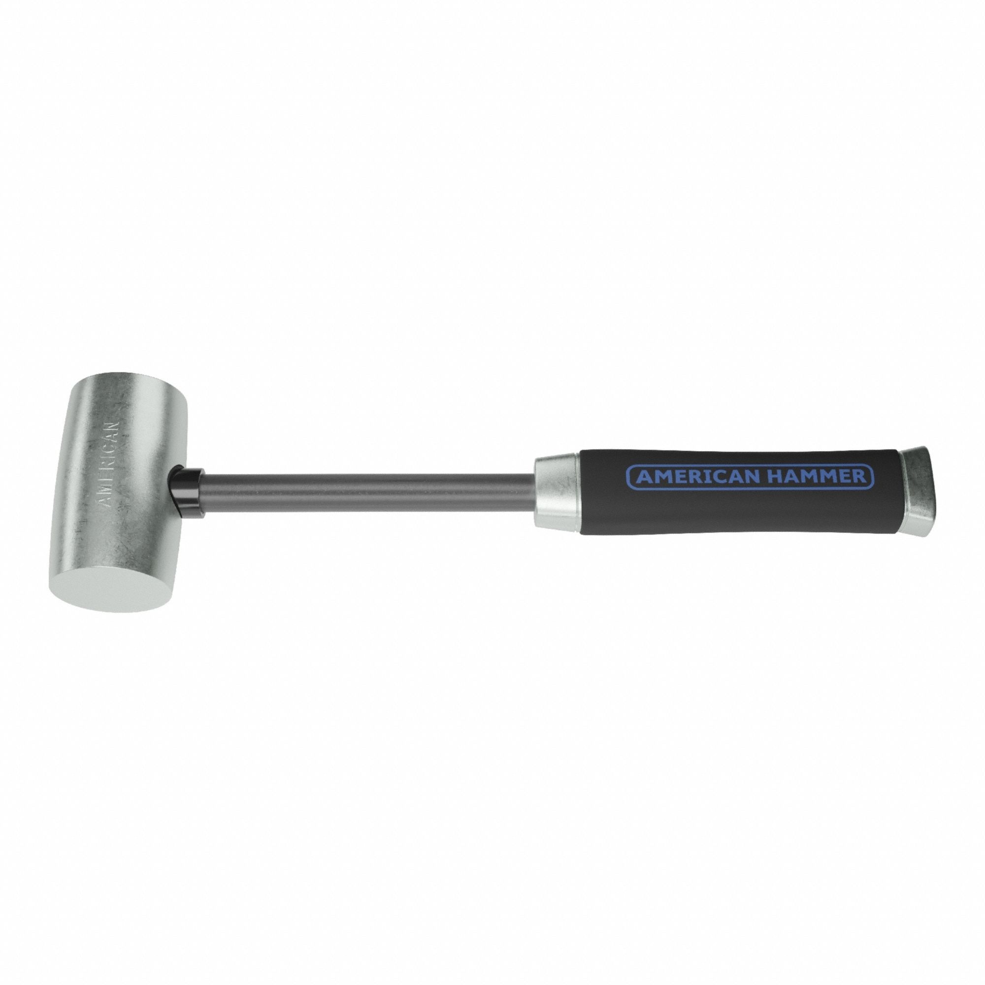 Mallet: Aluminum/Rubber Handle, 5 lb Head Wt, 2 1/4 in Dia, 3 1/4 in Head Lg, 12 in Overall Lg