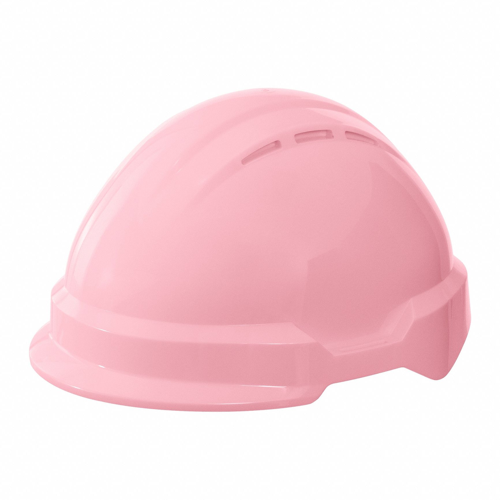 Hard Hat: Pink, No Graphics, Ratchet (4-Point), Ratchet, Polyethylene, Side-Slots, Solid