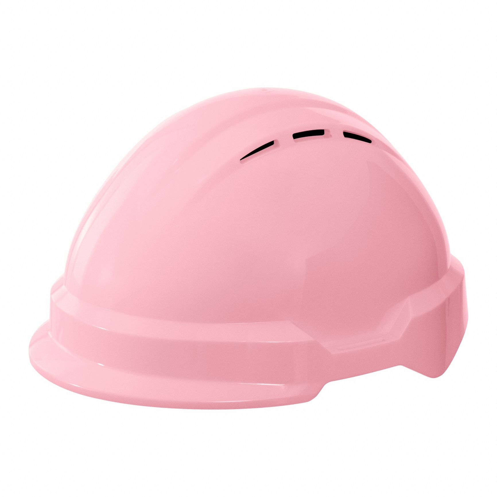 Hard Hat: Pink, No Graphics, Ratchet (4-Point), Ratchet, Polyethylene, Side-Slots, Solid