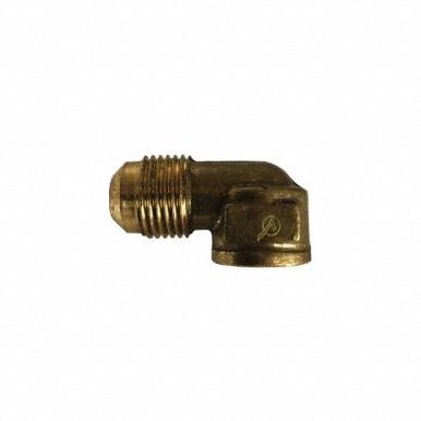 Flared Fitting Elbow: 1/2 in OD x 3/4 in Pipe Fitting Size, Flared/Threaded, Brass