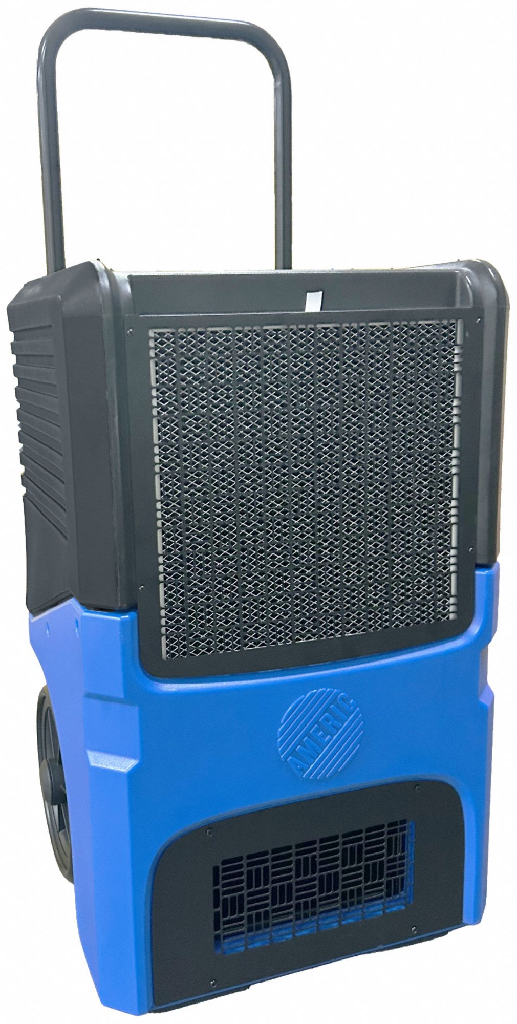 Dehumidifier: AMD-100A-115, Building Maint, Std Refrigerant, R-32, 19 13/16 in x 32 1/8 in x 20 in. Key specifications — Includes Hour Meter: Hour Meter Included; Includes Air Filter: Air Filter Included; Includes Drain Hose: Drain Hose Included; Brand: AMERIC.