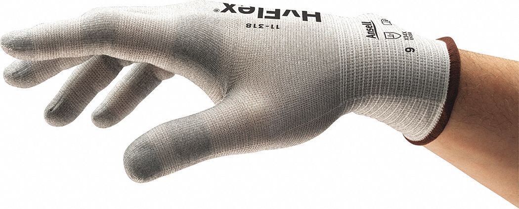 11-318 CUT-RESISTANT KNIT GLOVES, GREY, 10, SPANDEX, ANSI/ISEA ABRASION 2/CUT A2, 18 GA