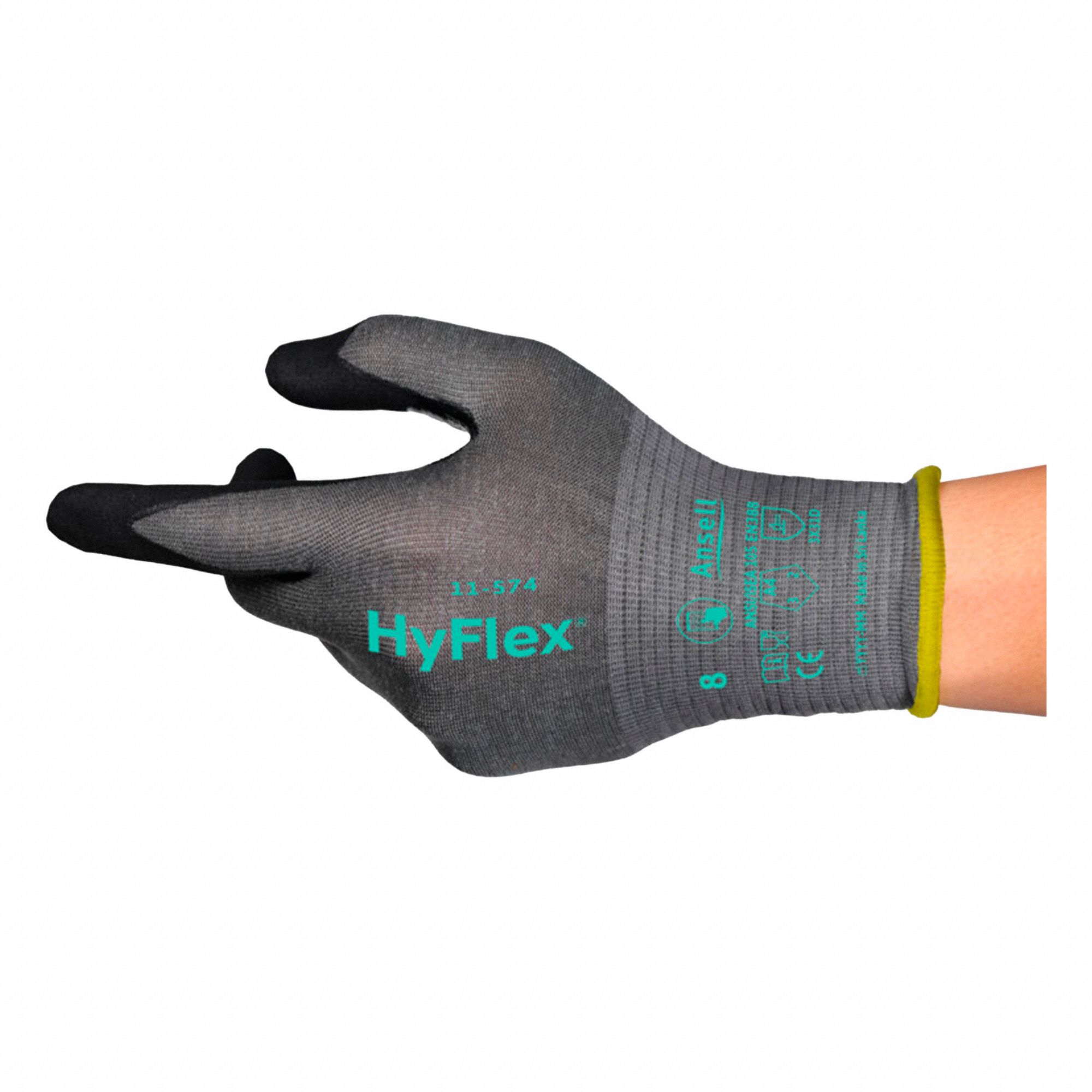 KNIT GLOVES,GREY,SZ 10,PR