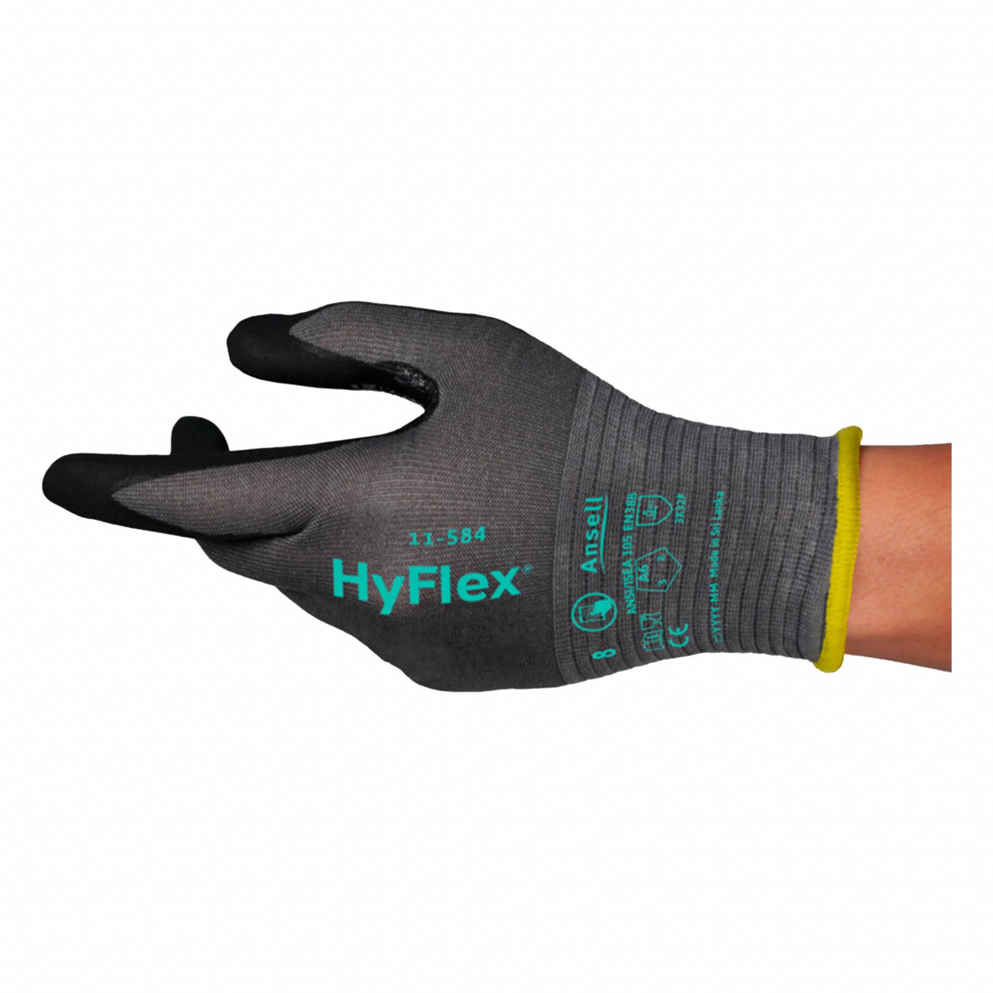 KNIT GLOVES,GREY,SZ 8,PR