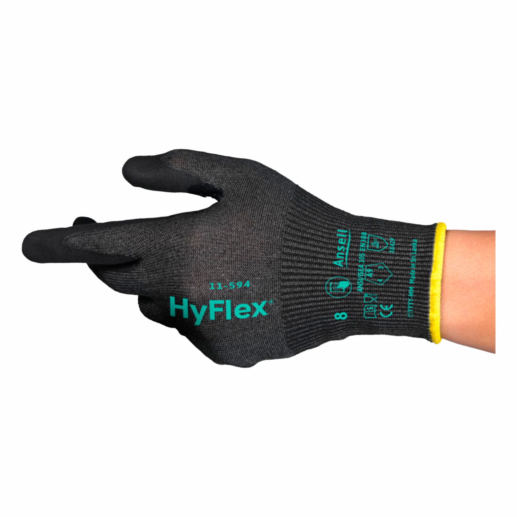 KNIT GLOVES,BLACK,SZ 10,PR