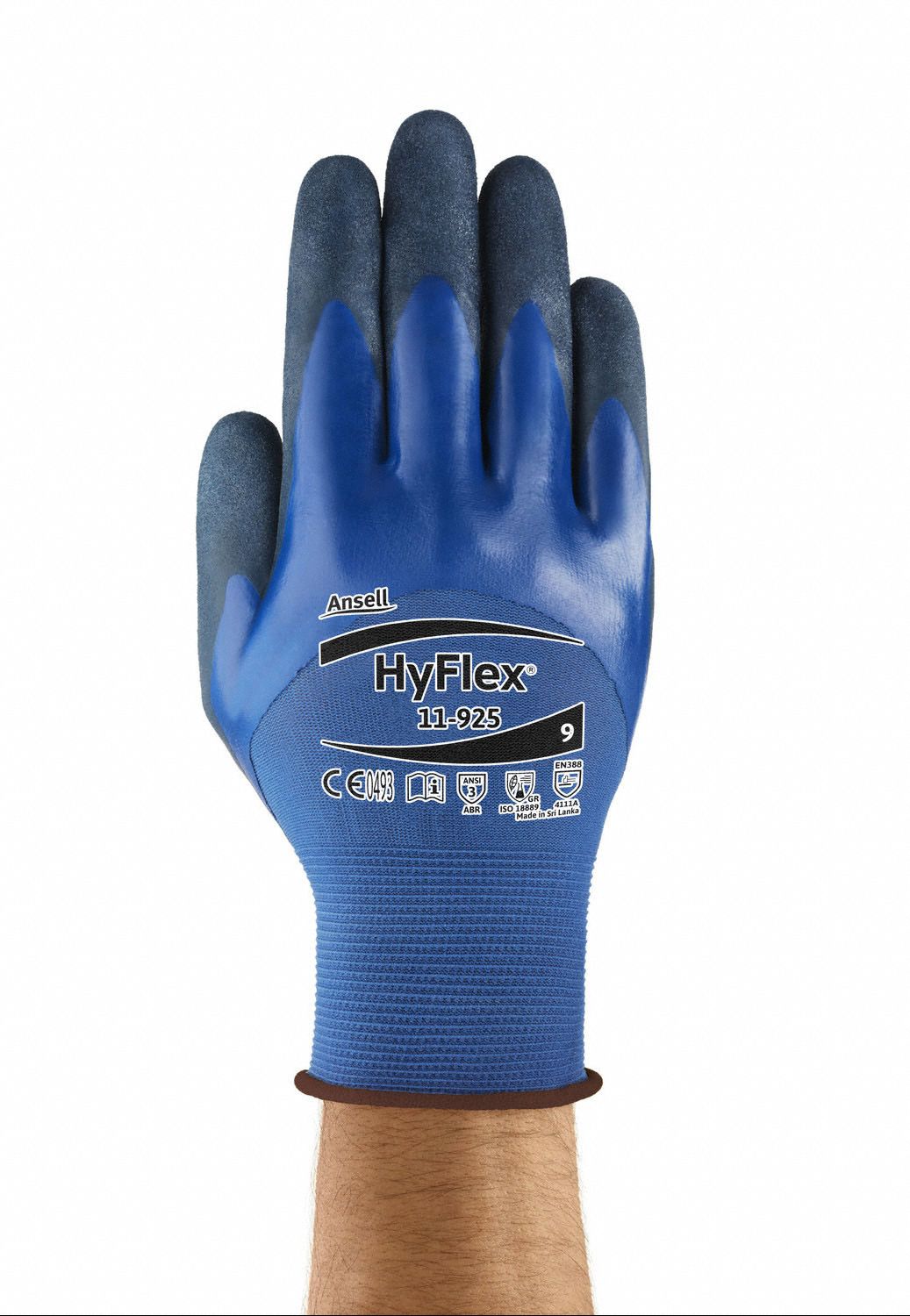 GANTS RÉSISTANTS AUX COUPURES, TAILLE 8, BLEU, NYLON/DOUBLURE EN ÉLASTHANNE/NITRILE