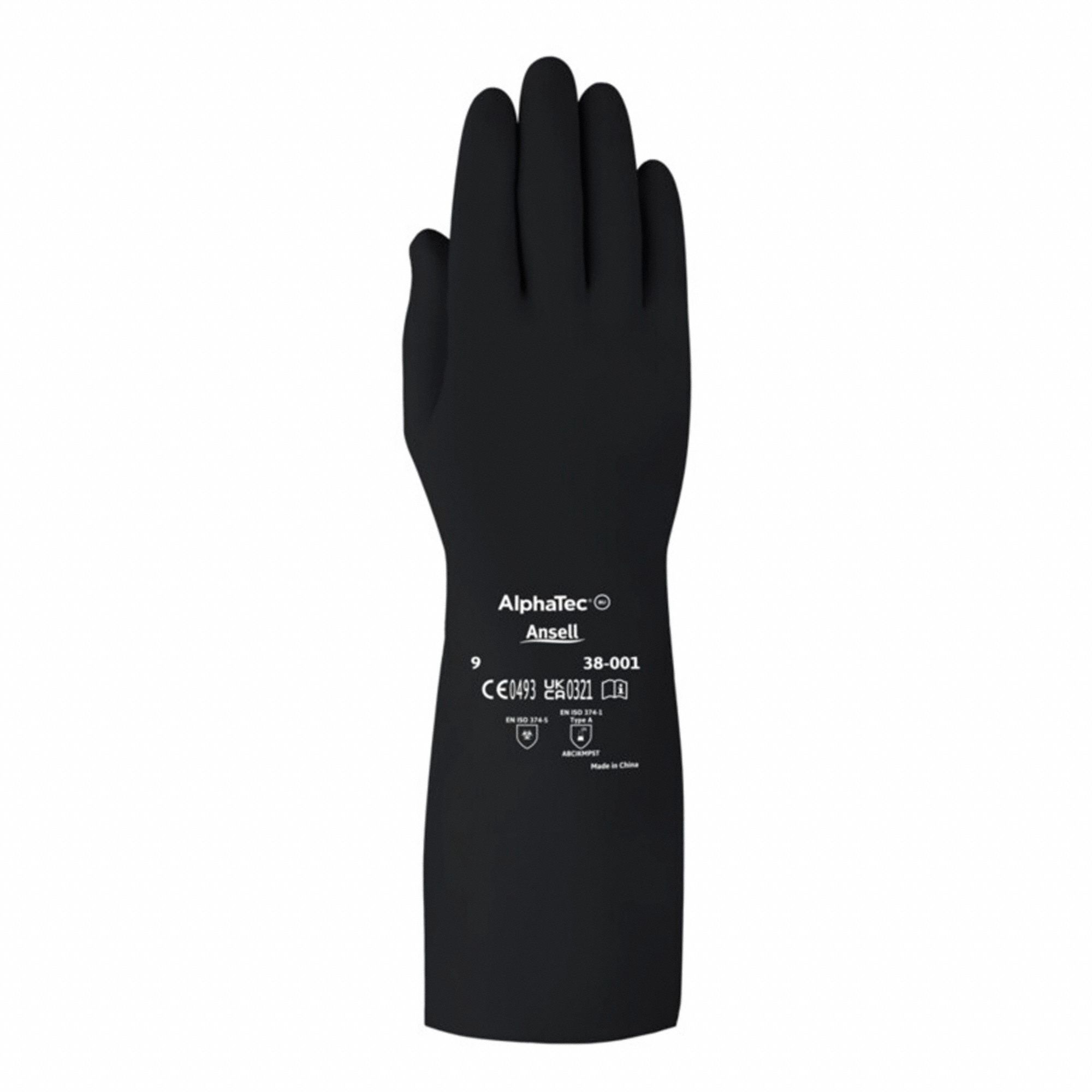 CHEMICAL RESISTANT GLOVES,BLACK,L,PR