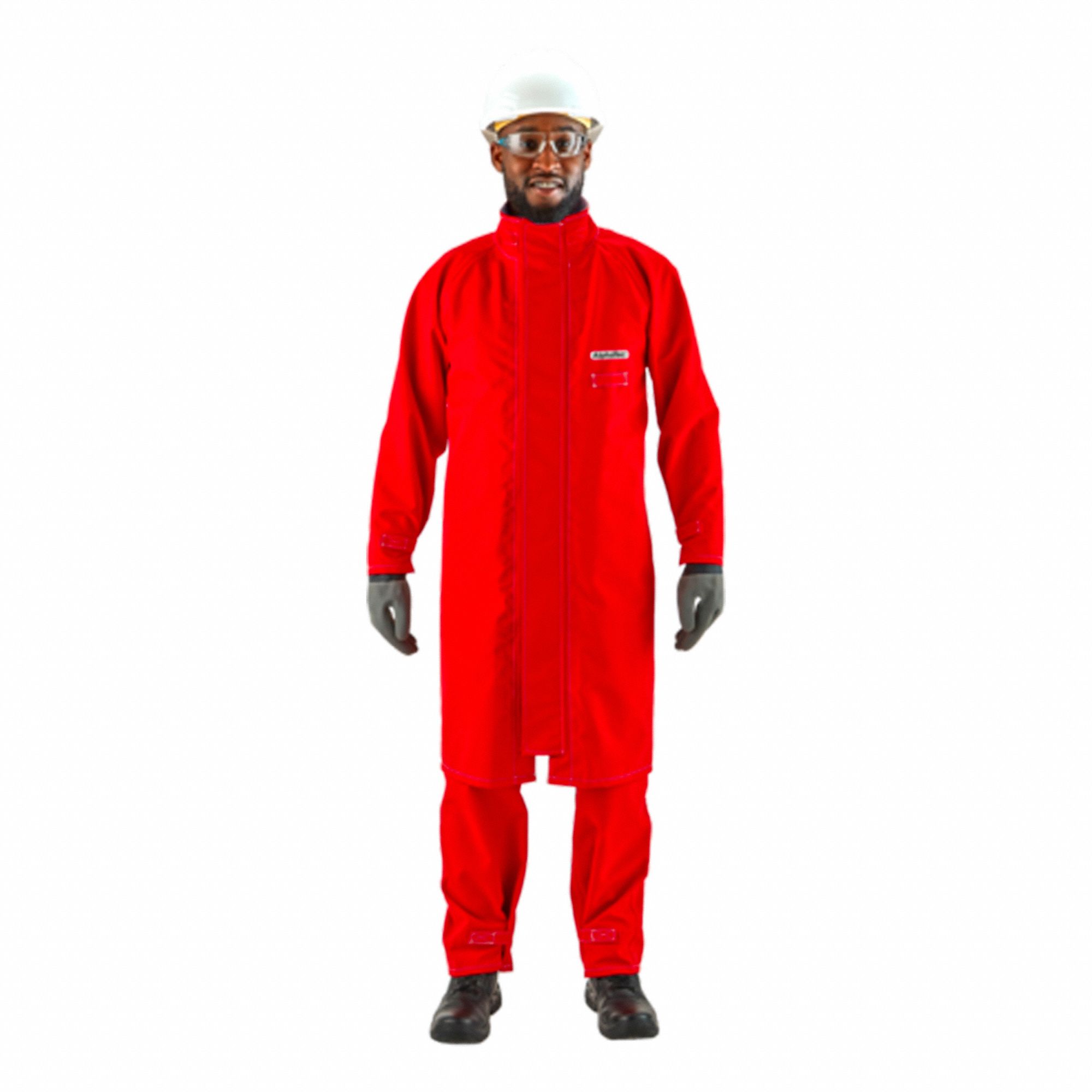 BREATHABLE LAB COAT,RED,POLYESTER,S SIZE