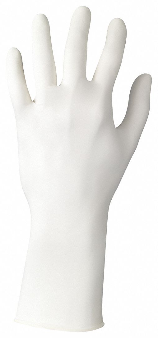 CLEAN DISPOSABLE GLOVES, S, 12 IN, NATURAL, BEADED CUFF, NITRILE