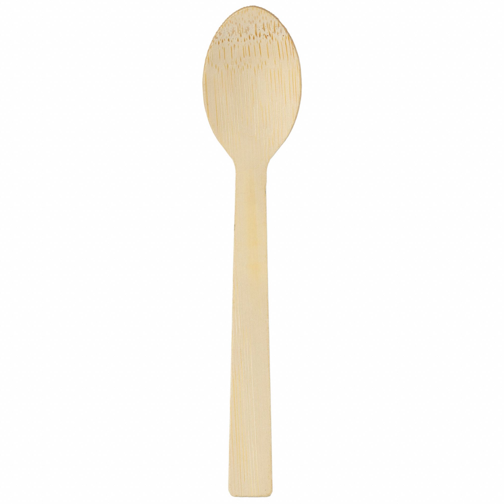 Disposable Spoon: Beige, Bamboo, Unwrapped, 1, 000 PK