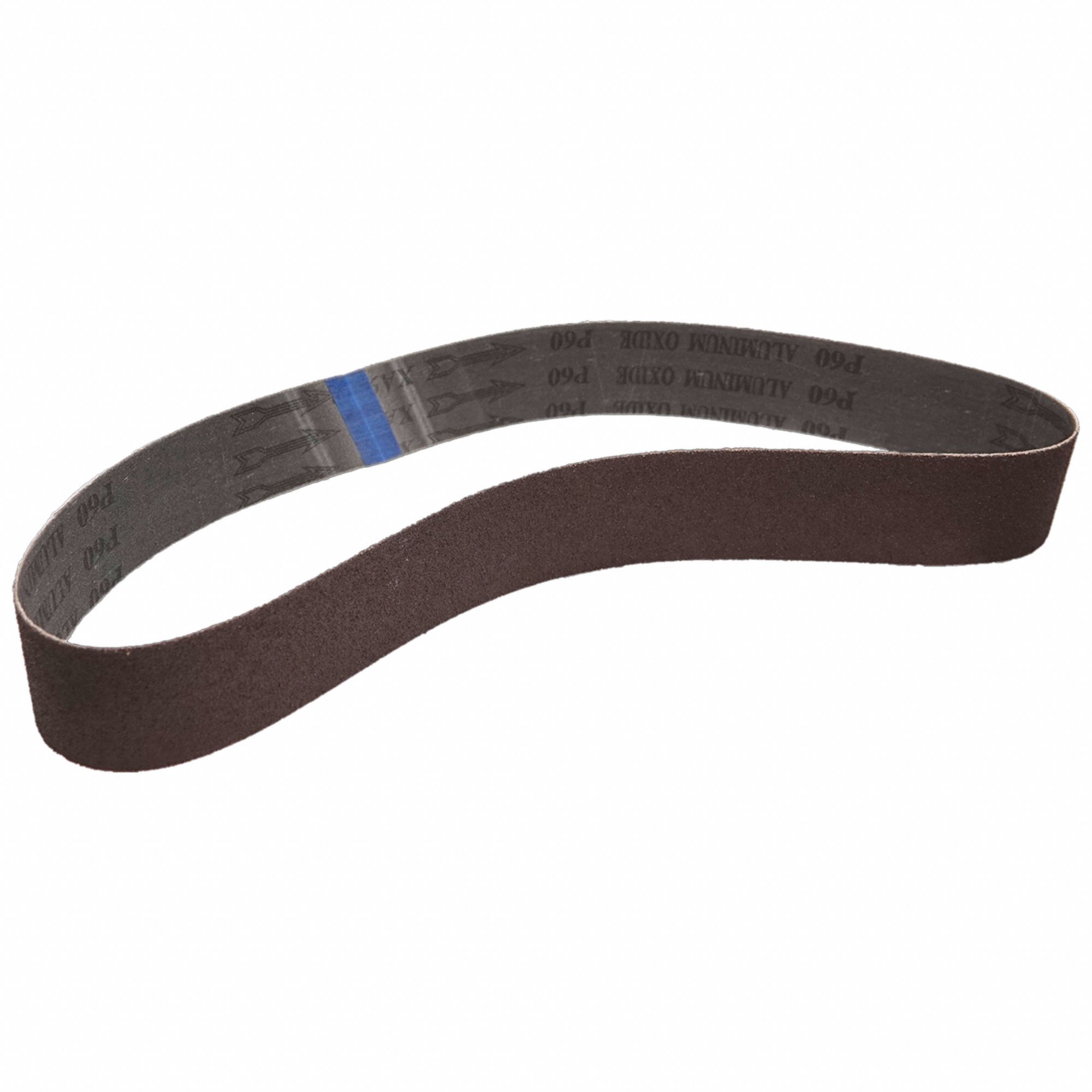 Sanding Belt: 1 1/2 in W x 30 in L, Aluminum Oxide, 60 Grit, X Wt Cotton/Poly Backing