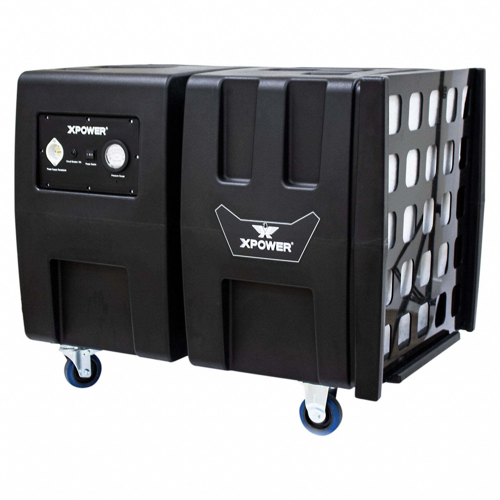 Negative Air Machine: Polyethylene, Negative Air Pressure/Particulate Filtration, 2, 000 cfm Airflow