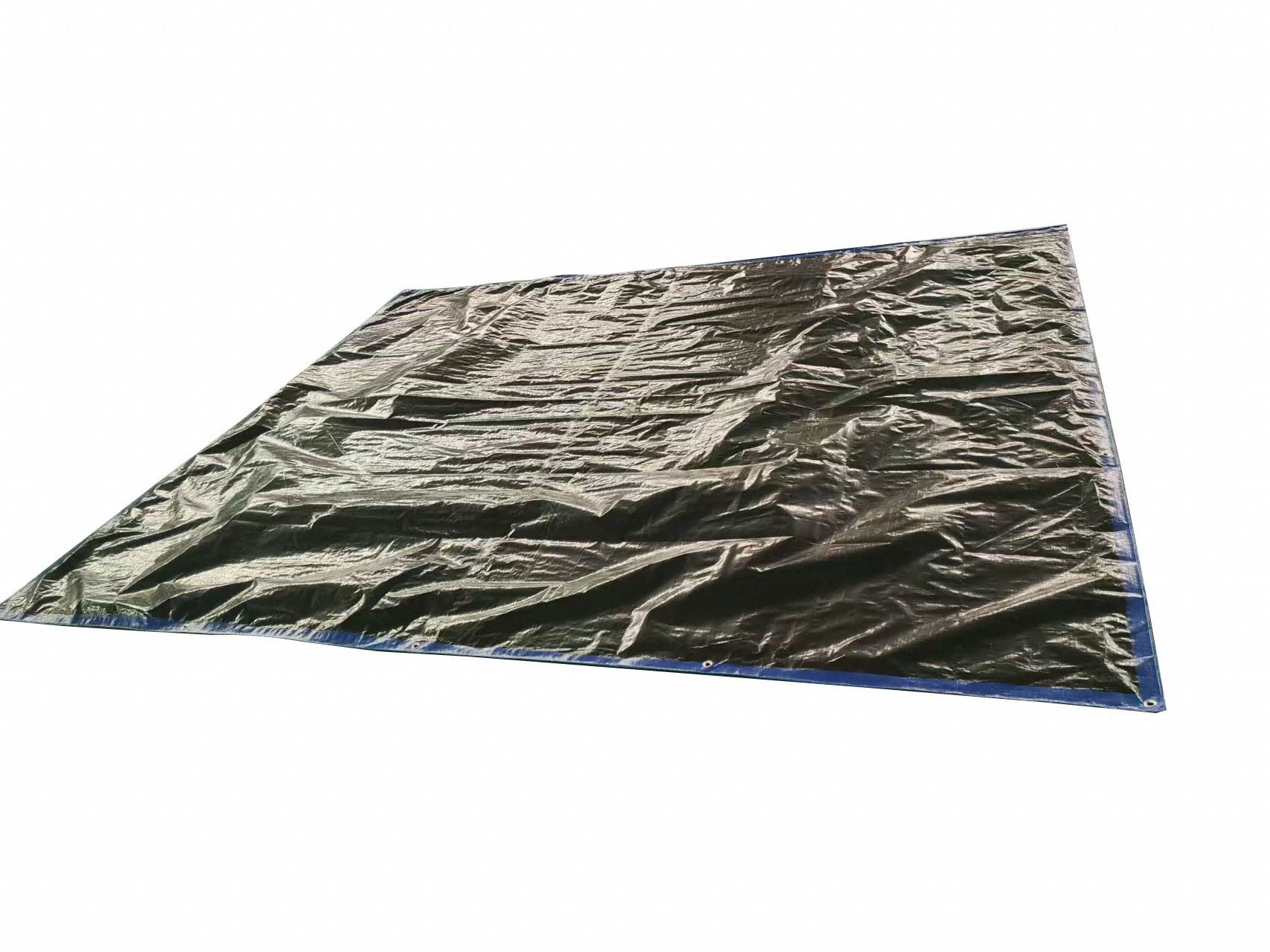 Tarp: 11.33 ft Lg, 9.5 ft Wd, Std Duty, 5.1 mil, Polyethylene, Blue/Green