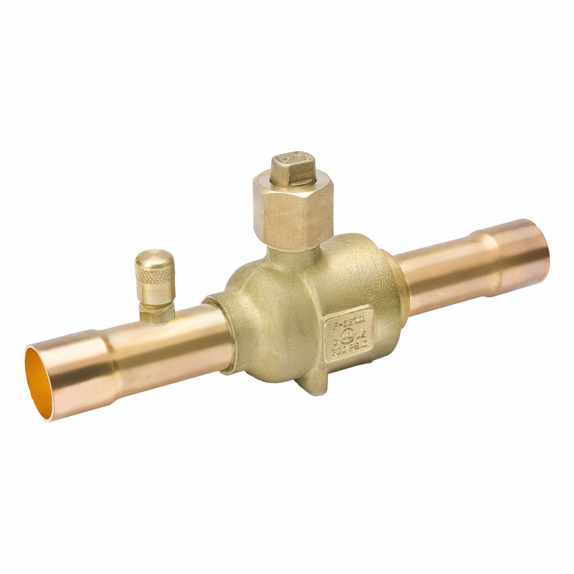 Refrigerant Ball Valve: 12.1 Cv, 5/8 in Female Sweat, Access Port, No Relief Port
