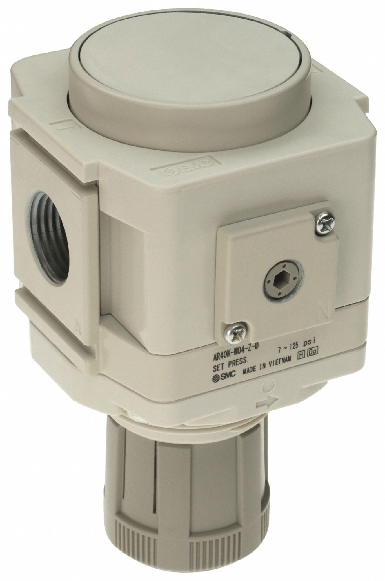 SMC, Die-Cast Aluminum, 1/2 in NPT, Regulator - 807FX8|AR40K-N04-Z-D ...