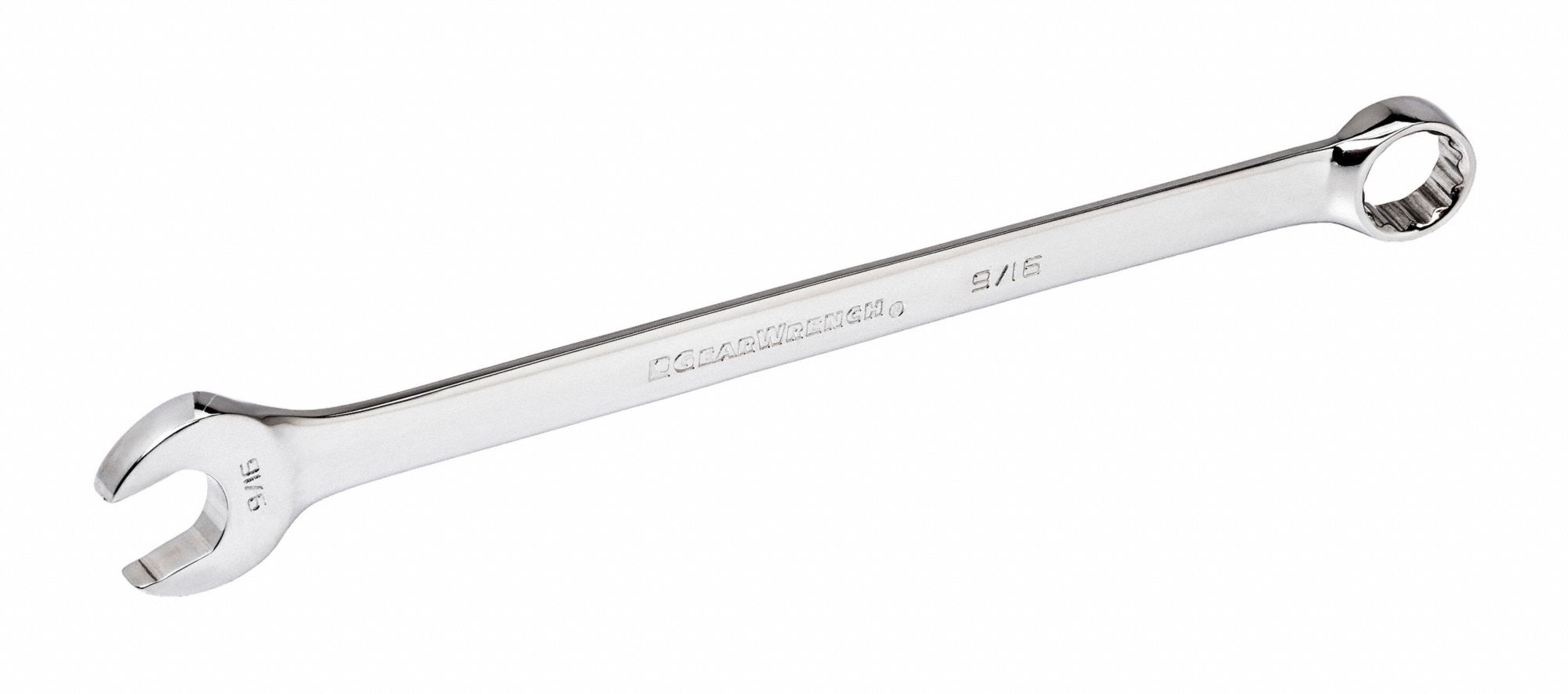 COMBINATION WRENCH, ALLOY STEEL, 9/32 IN HEAD, SAE, FULL POLISH CHROME, 15 °  OFFSET, 5 7/16 IN L