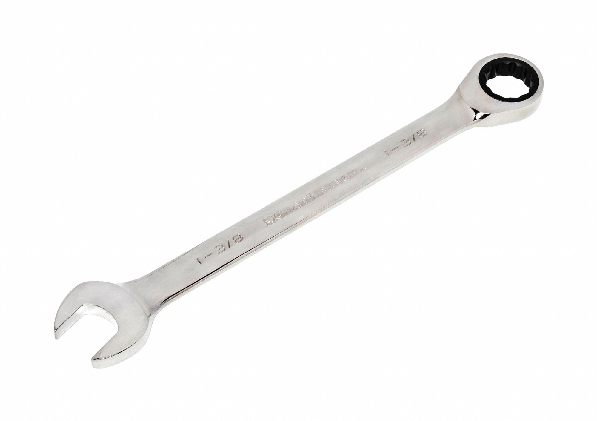 RATCHETING COMBINATION WRENCH, CHROME, 18 1/8 IN OVERALL L