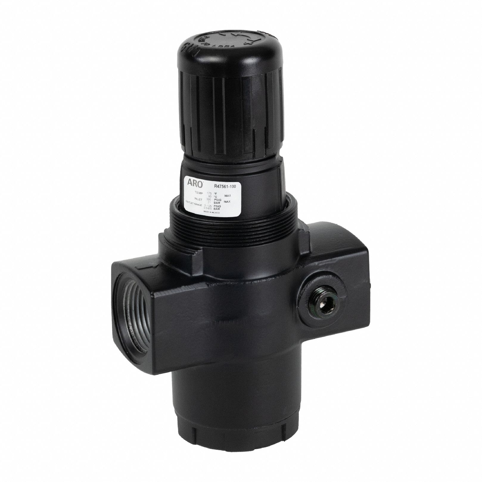 Compressed Air Regulator: Aluminum, 1 1/4 in NPT, 480 cfm, 5 psi to 125 psi, Knob