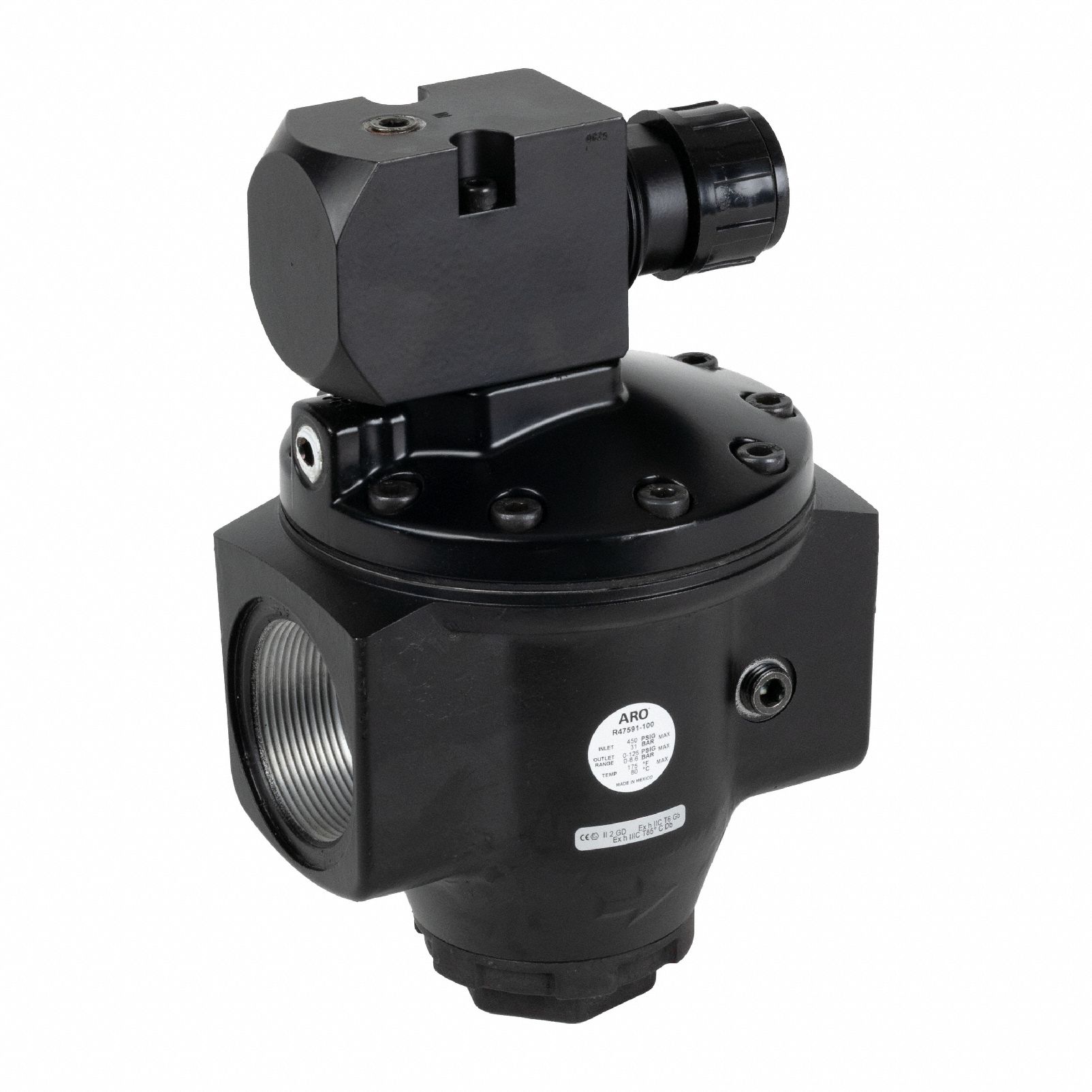 Compressed Air Regulator: Aluminum, 1 1/2 in NPT, 2, 000 cfm, 5 psi to 125 psi, Knob