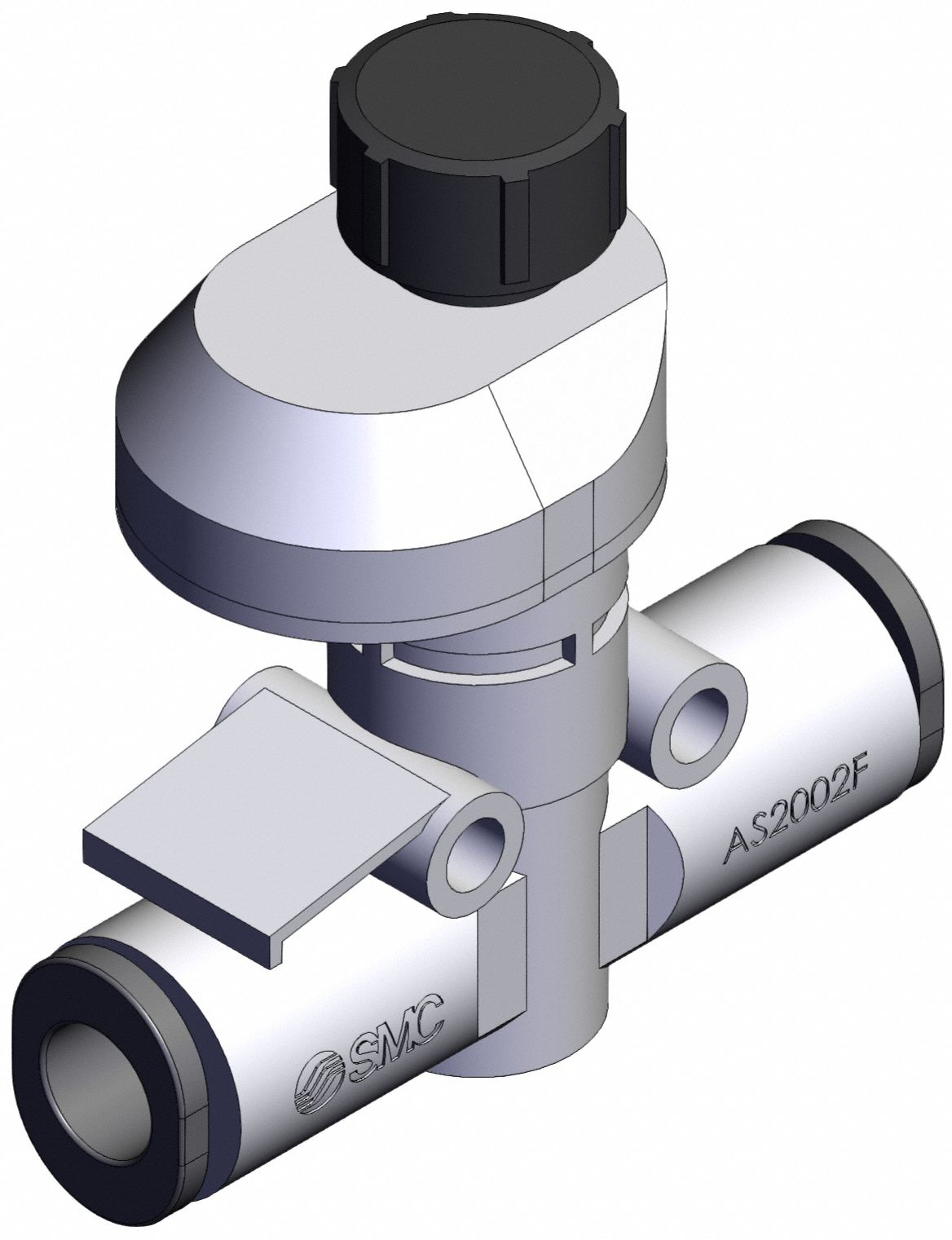 Speed Controller: In-Line Fitting, Screw, 1/8 in Valve Body Size, 6 mm Push to Connect Tube